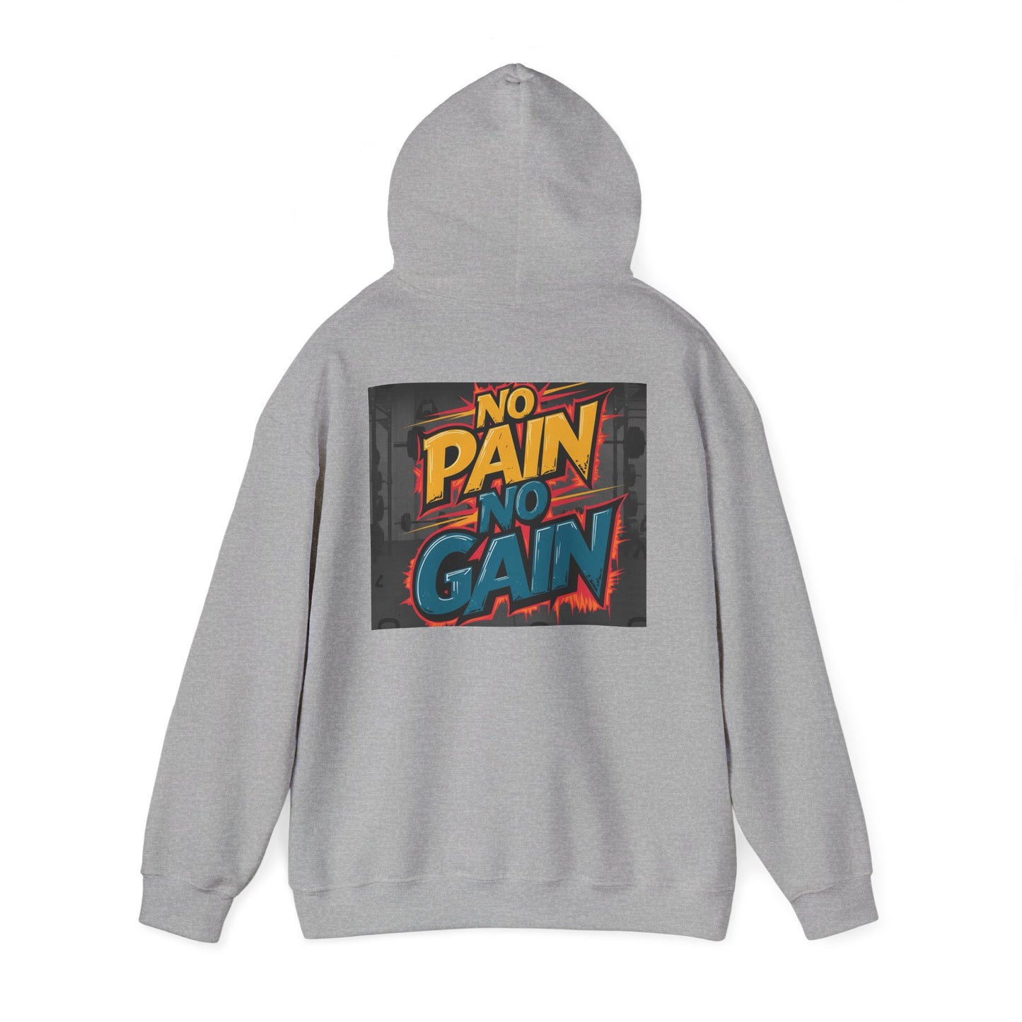 Pain No Gain Motivational Hoodie - Unisex Heavy Blend Sweatshirt, Gym Wear, Fitness Apparel, Casual Outfit, Gift for Athletes