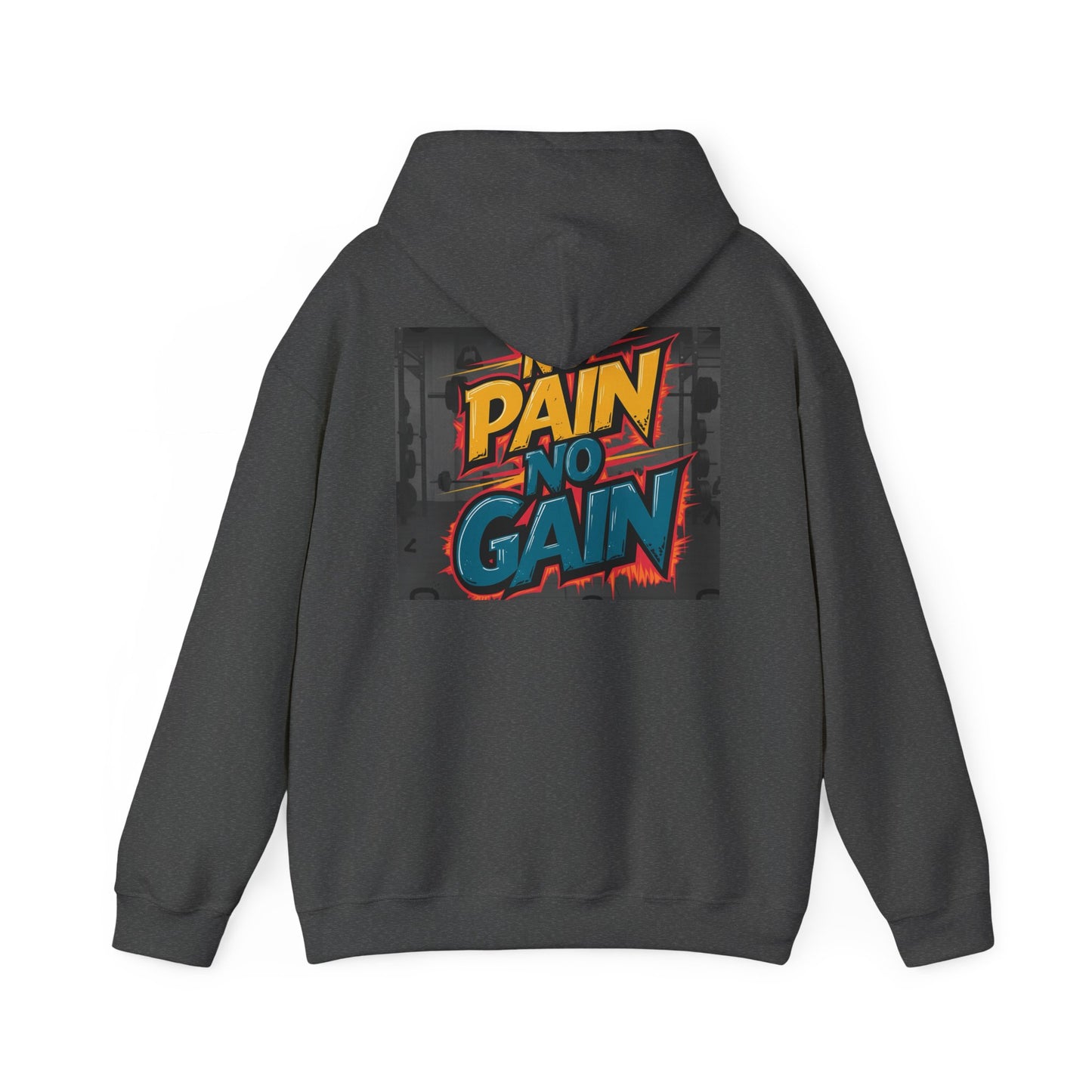 Pain No Gain Motivational Hoodie - Unisex Heavy Blend Sweatshirt, Gym Wear, Fitness Apparel, Casual Outfit, Gift for Athletes