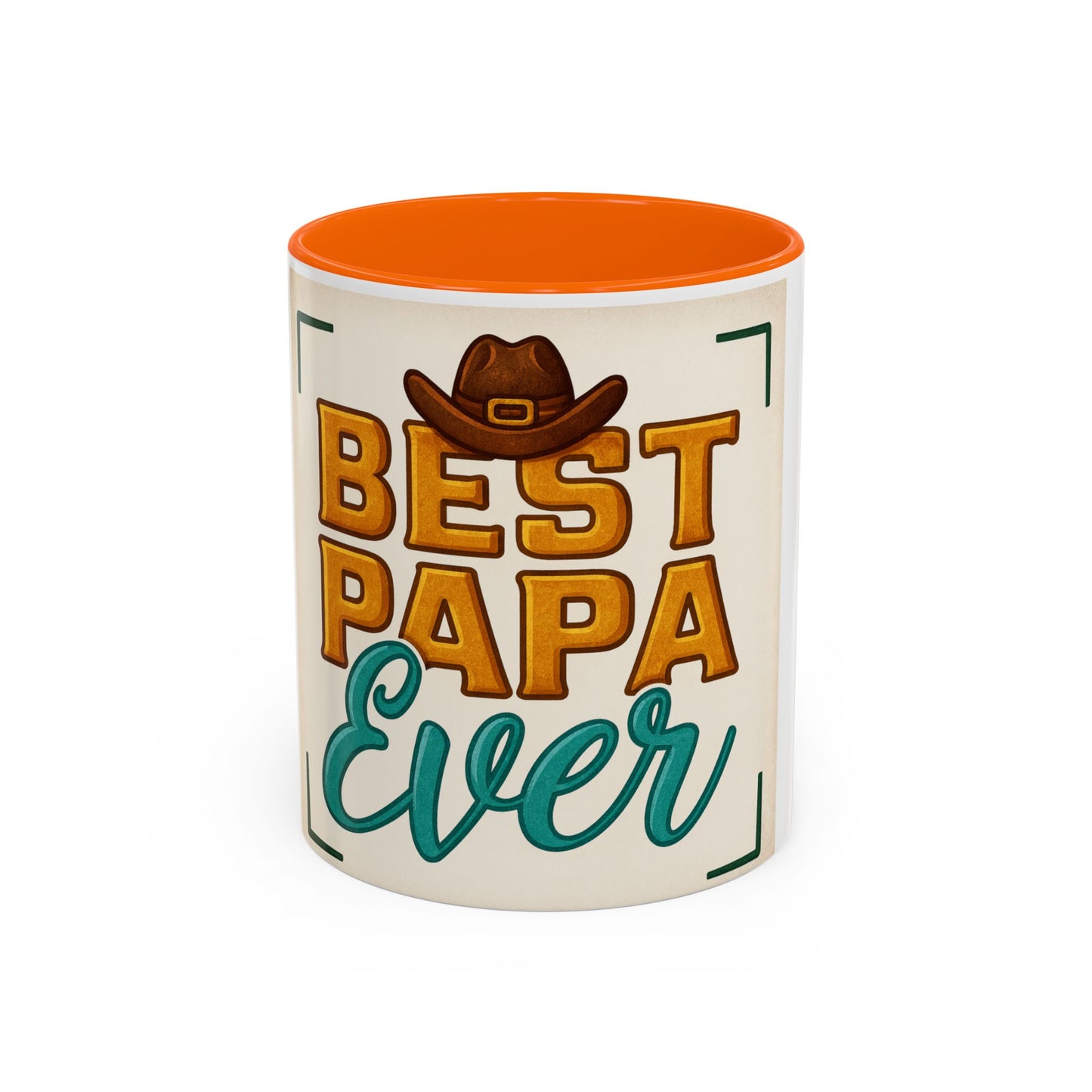 Best Papa Ever Accent Coffee Mug - Unique Gift for Father's Day, Dad's Birthday, Coffee Lovers, Rustic Decor, Personalized Gift
