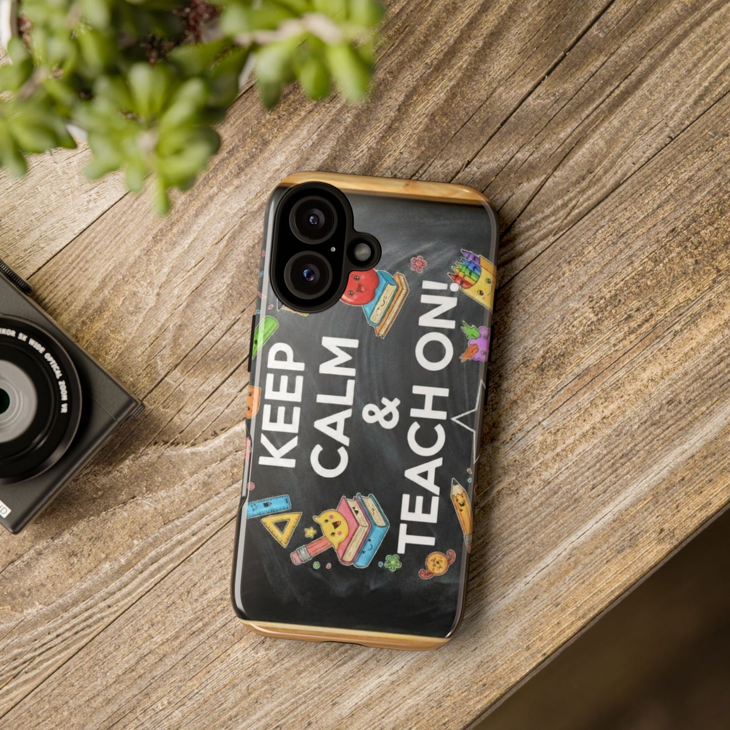 Teacher Phone Case, Keep Calm & Teach On, Classroom Decor, Back to School Gift, Educational Accessories, Fun Silicone Cover