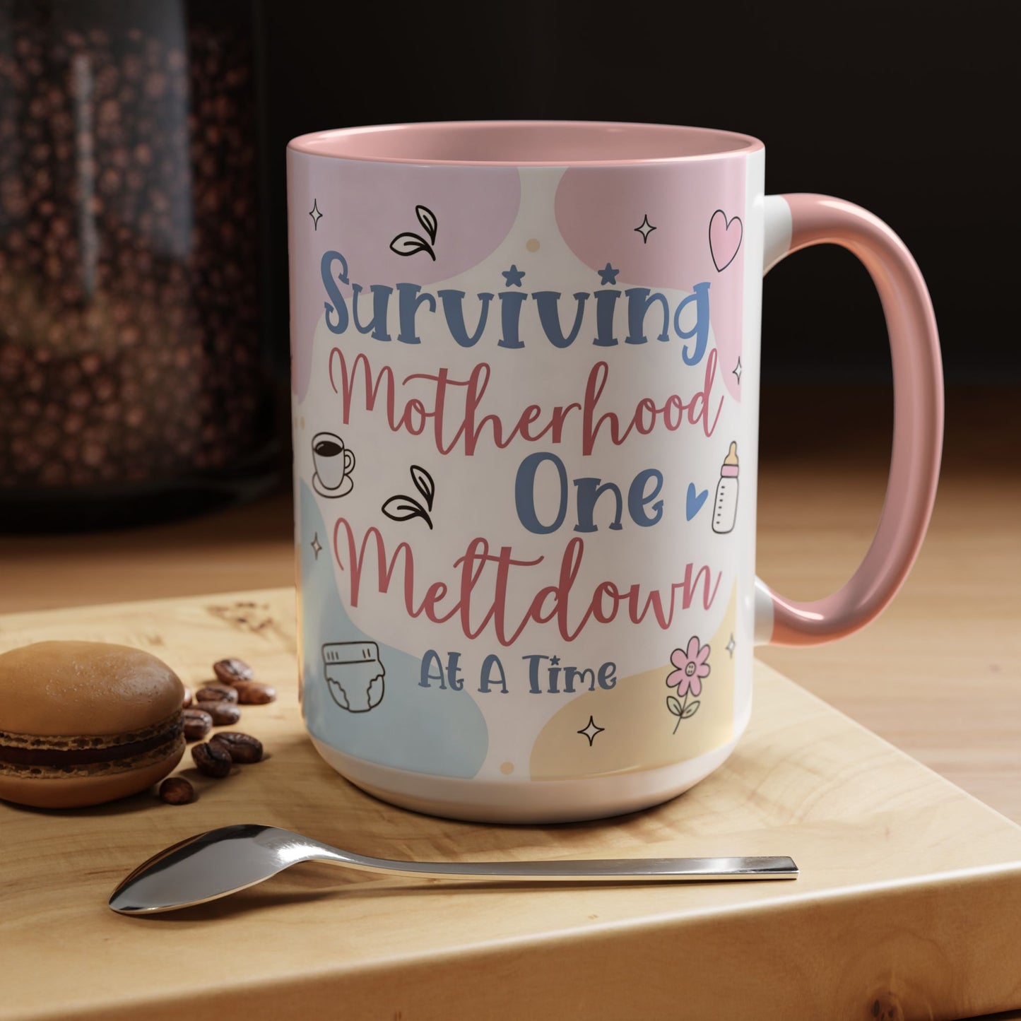 Surviving Motherhood One Meltdown at a Time Coffee Mug