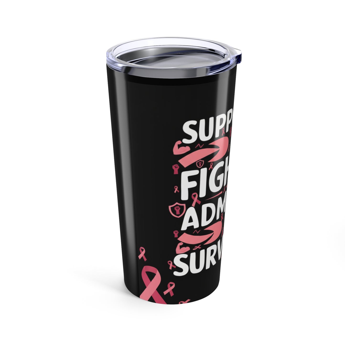 Supportive Breast Cancer Awareness Tumbler, Inspirational Drinkware, Gift for Survivors, Travel Mug, Fundraising, Motivational Cup