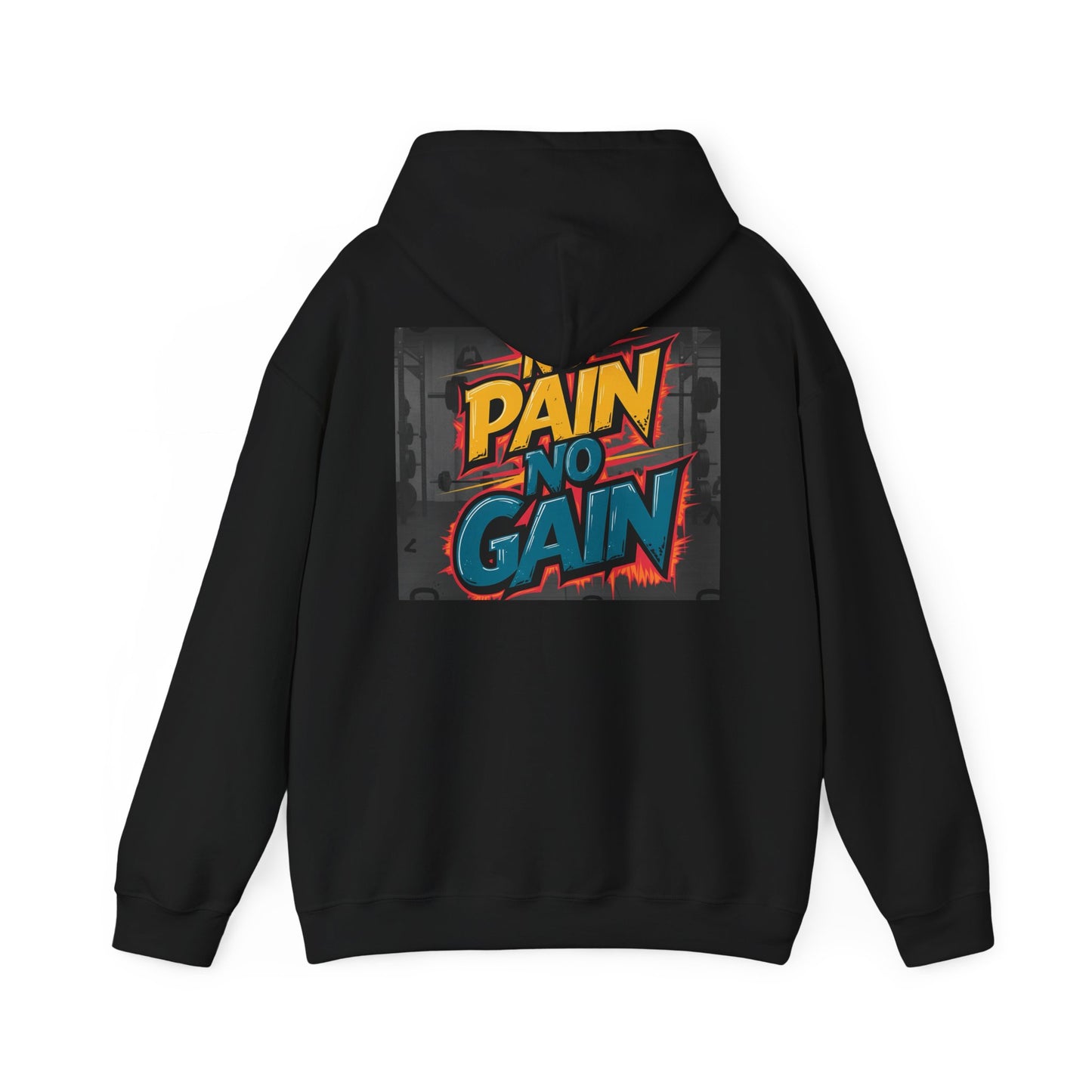 Pain No Gain Motivational Hoodie - Unisex Heavy Blend Sweatshirt, Gym Wear, Fitness Apparel, Casual Outfit, Gift for Athletes