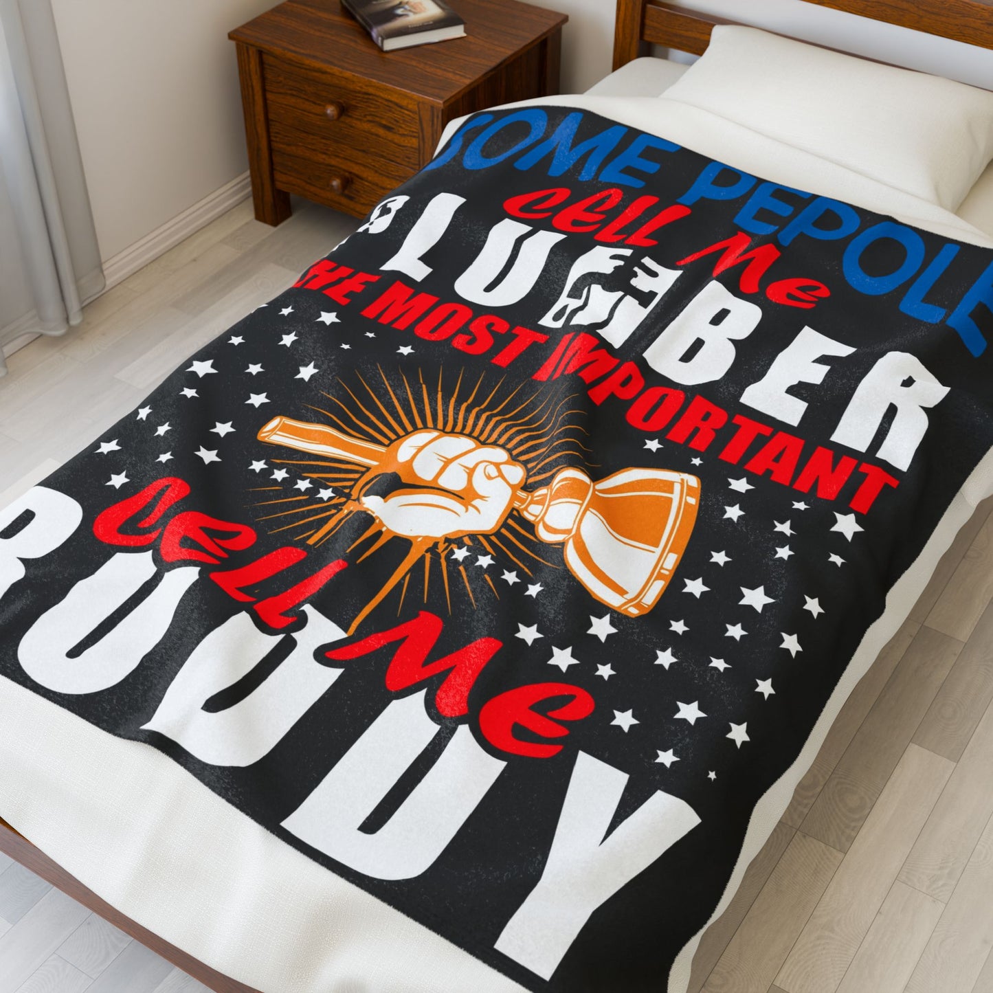 Plumber Motivational Plush Blanket, Cozy Home Decor for Plumbers, Funny Gift for Birthdays, Father's Day, Housewarming, Cozy Night In