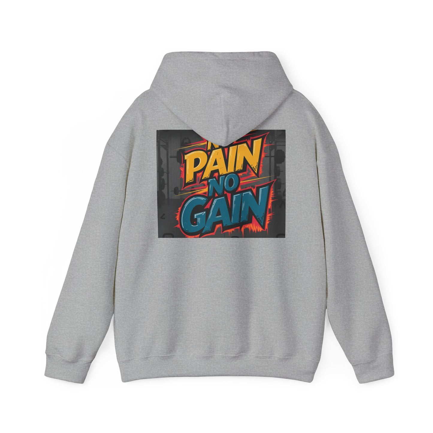 Pain No Gain Motivational Hoodie - Unisex Heavy Blend Sweatshirt, Gym Wear, Fitness Apparel, Casual Outfit, Gift for Athletes