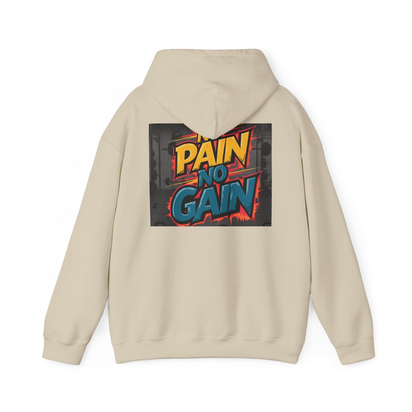 Pain No Gain Motivational Hoodie - Unisex Heavy Blend Sweatshirt, Gym Wear, Fitness Apparel, Casual Outfit, Gift for Athletes