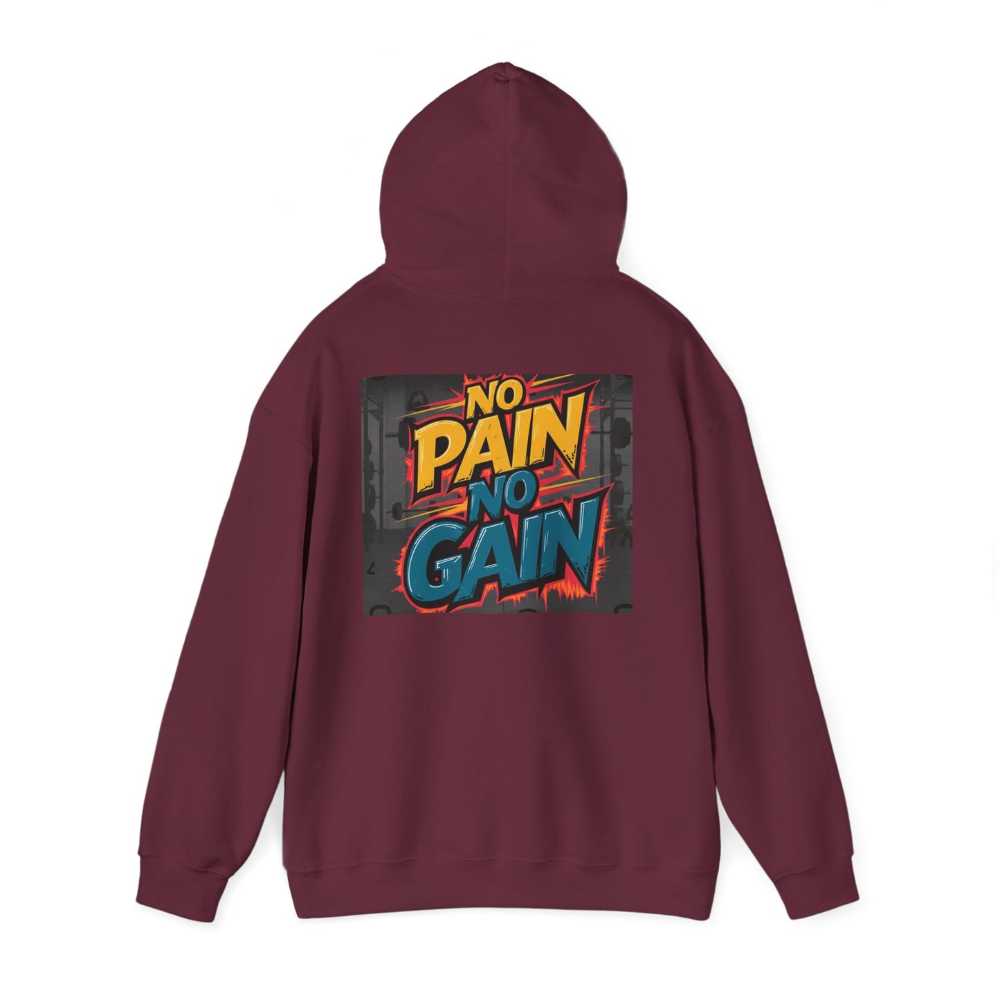 Pain No Gain Motivational Hoodie - Unisex Heavy Blend Sweatshirt, Gym Wear, Fitness Apparel, Casual Outfit, Gift for Athletes