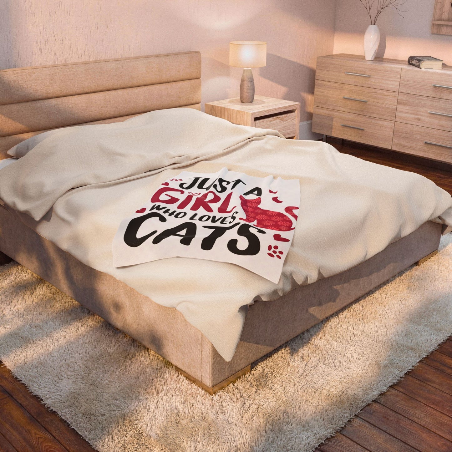 Cute Cat Lover Velveteen Plush Blanket