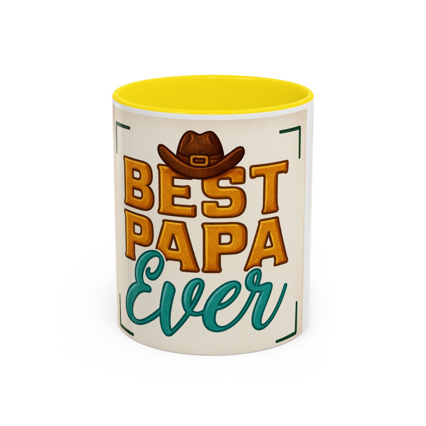 Best Papa Ever Accent Coffee Mug - Unique Gift for Father's Day, Dad's Birthday, Coffee Lovers, Rustic Decor, Personalized Gift
