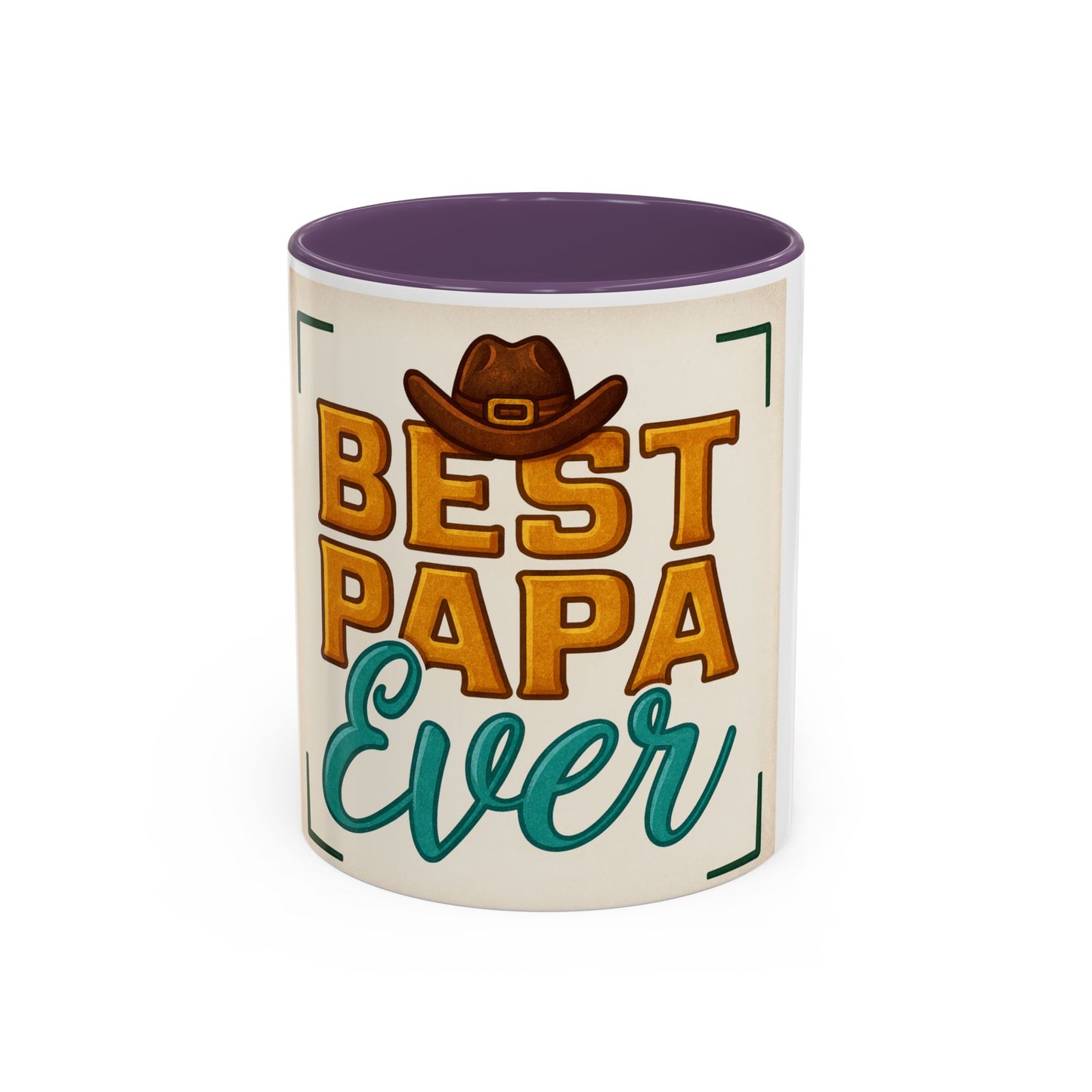 Best Papa Ever Accent Coffee Mug - Unique Gift for Father's Day, Dad's Birthday, Coffee Lovers, Rustic Decor, Personalized Gift