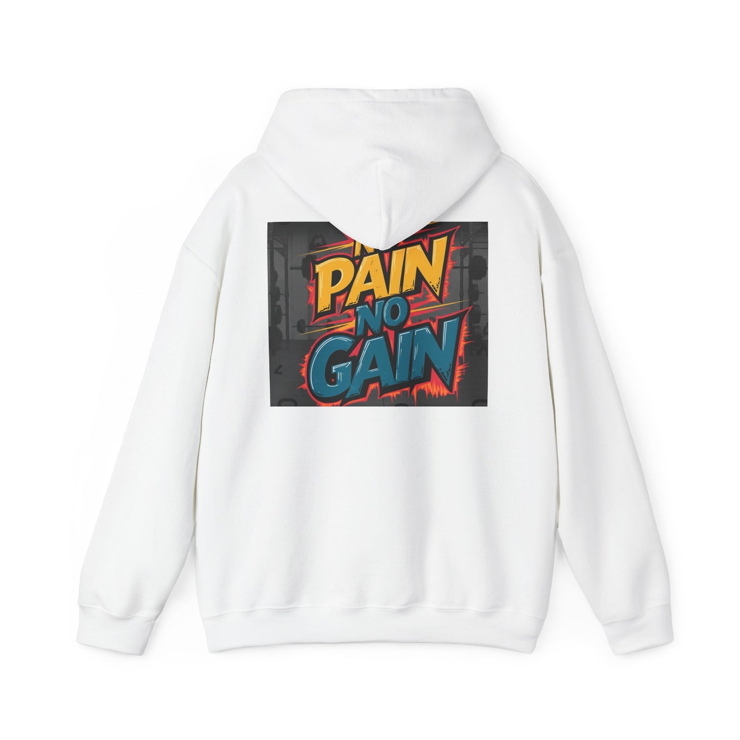 Pain No Gain Motivational Hoodie - Unisex Heavy Blend Sweatshirt, Gym Wear, Fitness Apparel, Casual Outfit, Gift for Athletes