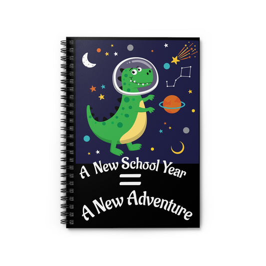 Cosmic Dino Spiral Notebook - Ruled Line, Vibrant Dinosaur Design, Great for Kids, Back to School, Journaling, Gift for Space Lovers