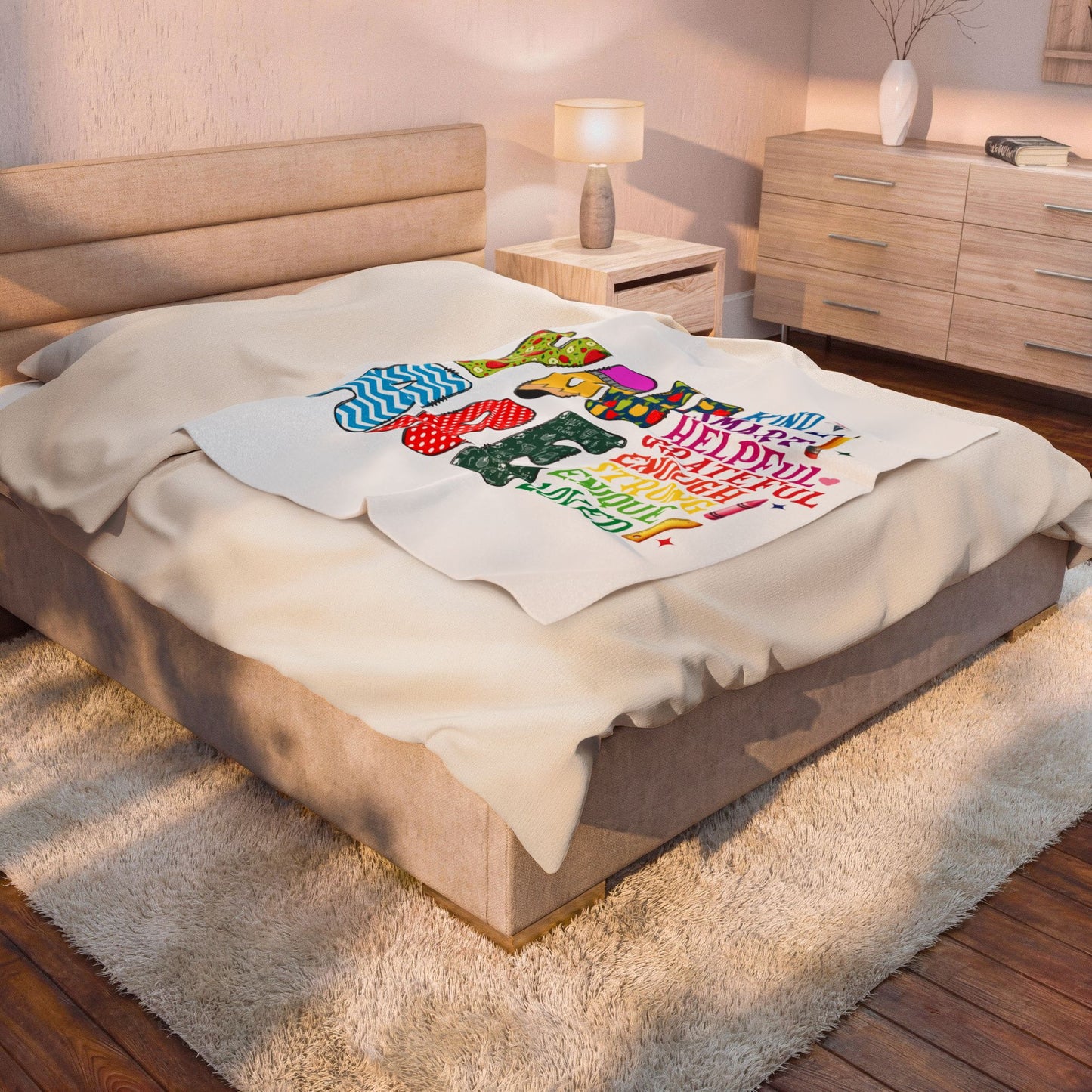 Inspirational You Are Velveteen Plush Blanket