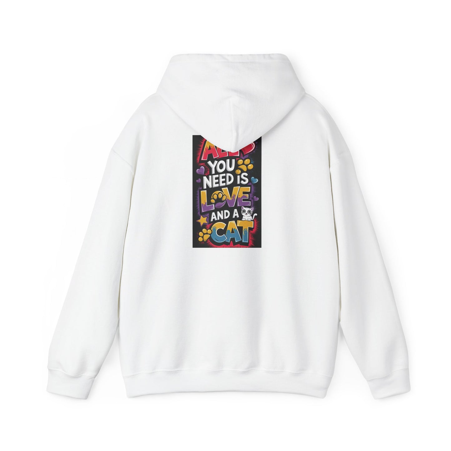 Cat Lover's Unisex Hooded Sweatshirt, Cozy Gift for Cat Owners, Cute Pet Hoodie, Perfect for Fall, Love and a Cat Design