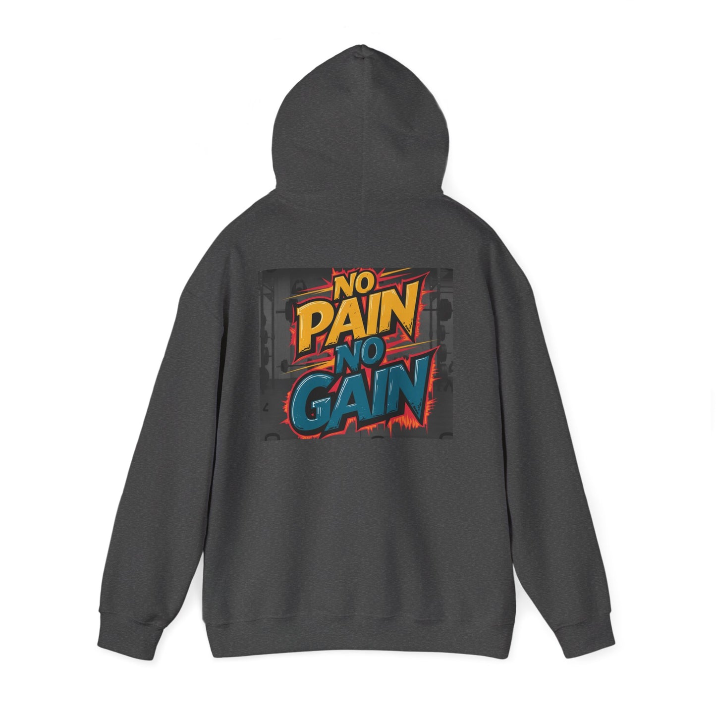 Pain No Gain Motivational Hoodie - Unisex Heavy Blend Sweatshirt, Gym Wear, Fitness Apparel, Casual Outfit, Gift for Athletes