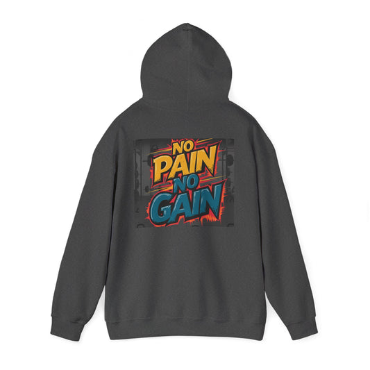 Pain No Gain Motivational Hoodie - Unisex Heavy Blend Sweatshirt, Gym Wear, Fitness Apparel, Casual Outfit, Gift for Athletes