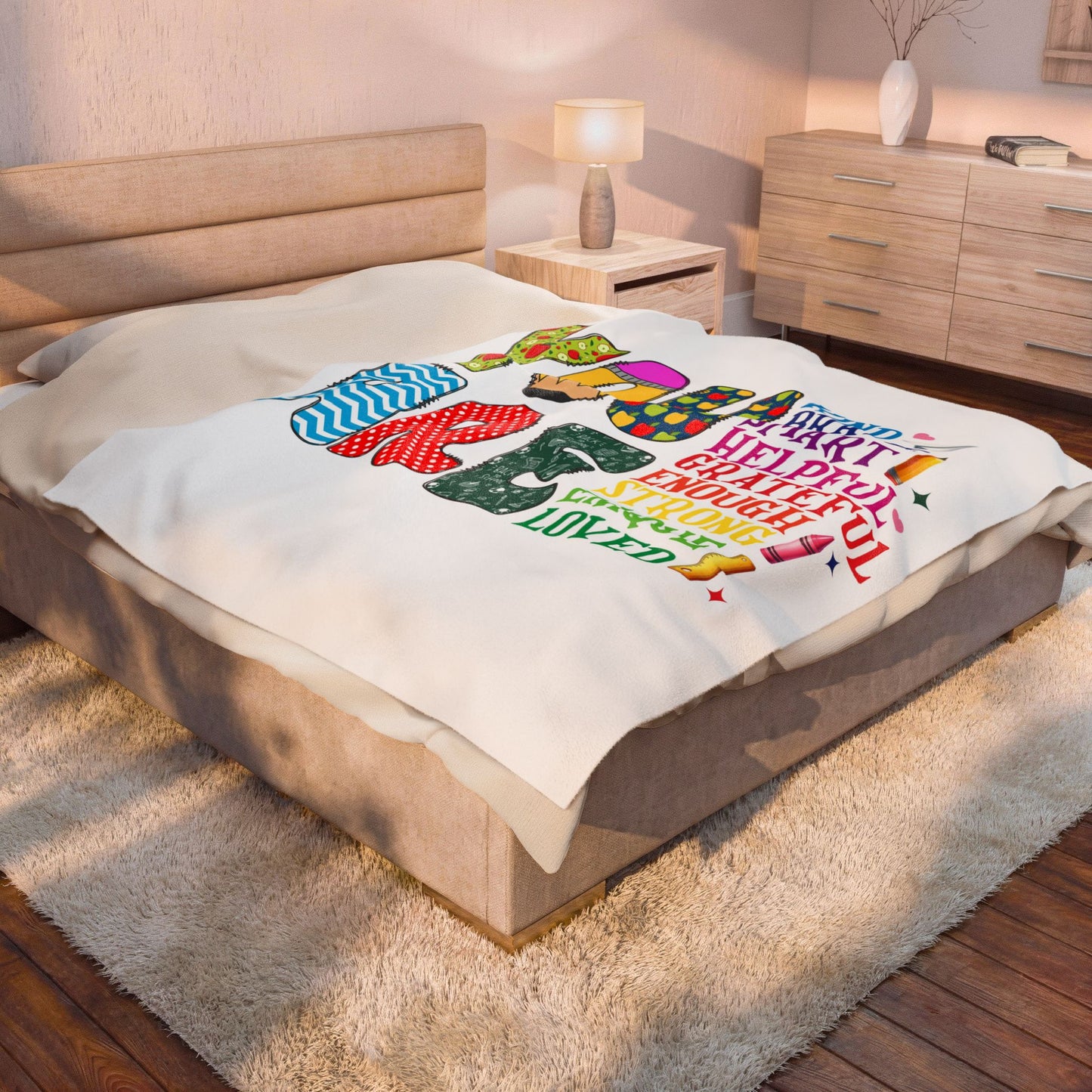 Inspirational You Are Velveteen Plush Blanket