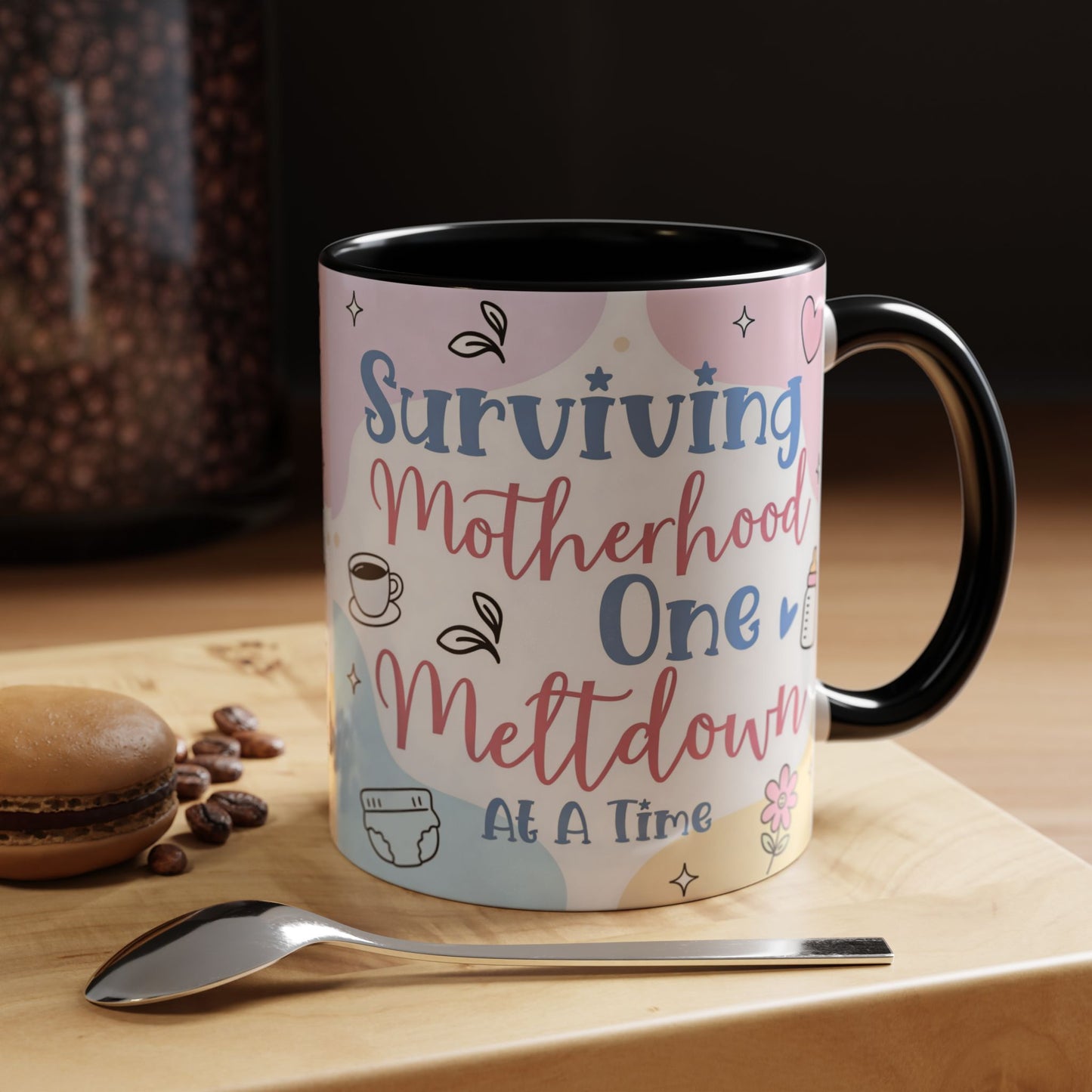 Surviving Motherhood One Meltdown at a Time Coffee Mug