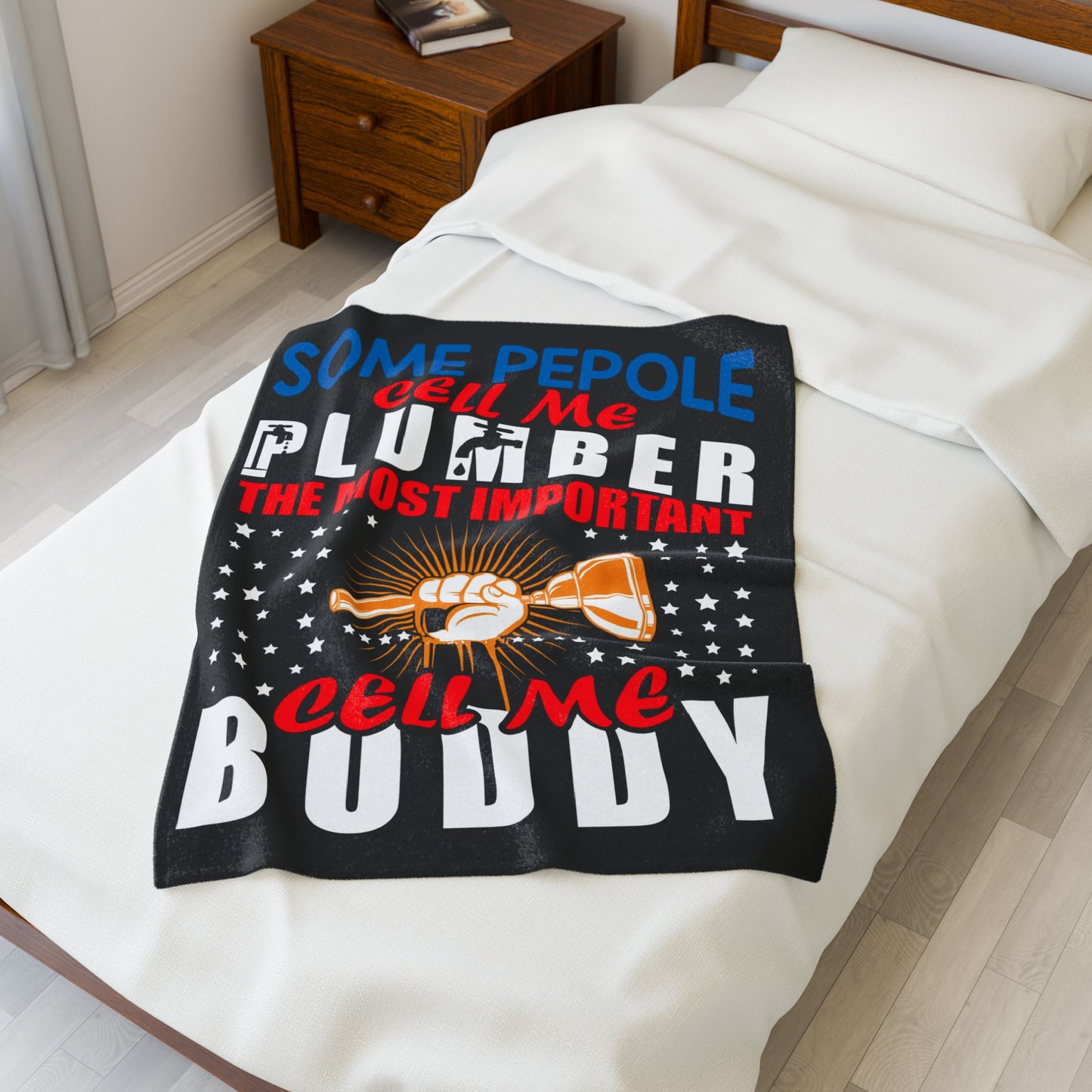 Plumber Motivational Plush Blanket, Cozy Home Decor for Plumbers, Funny Gift for Birthdays, Father's Day, Housewarming, Cozy Night In