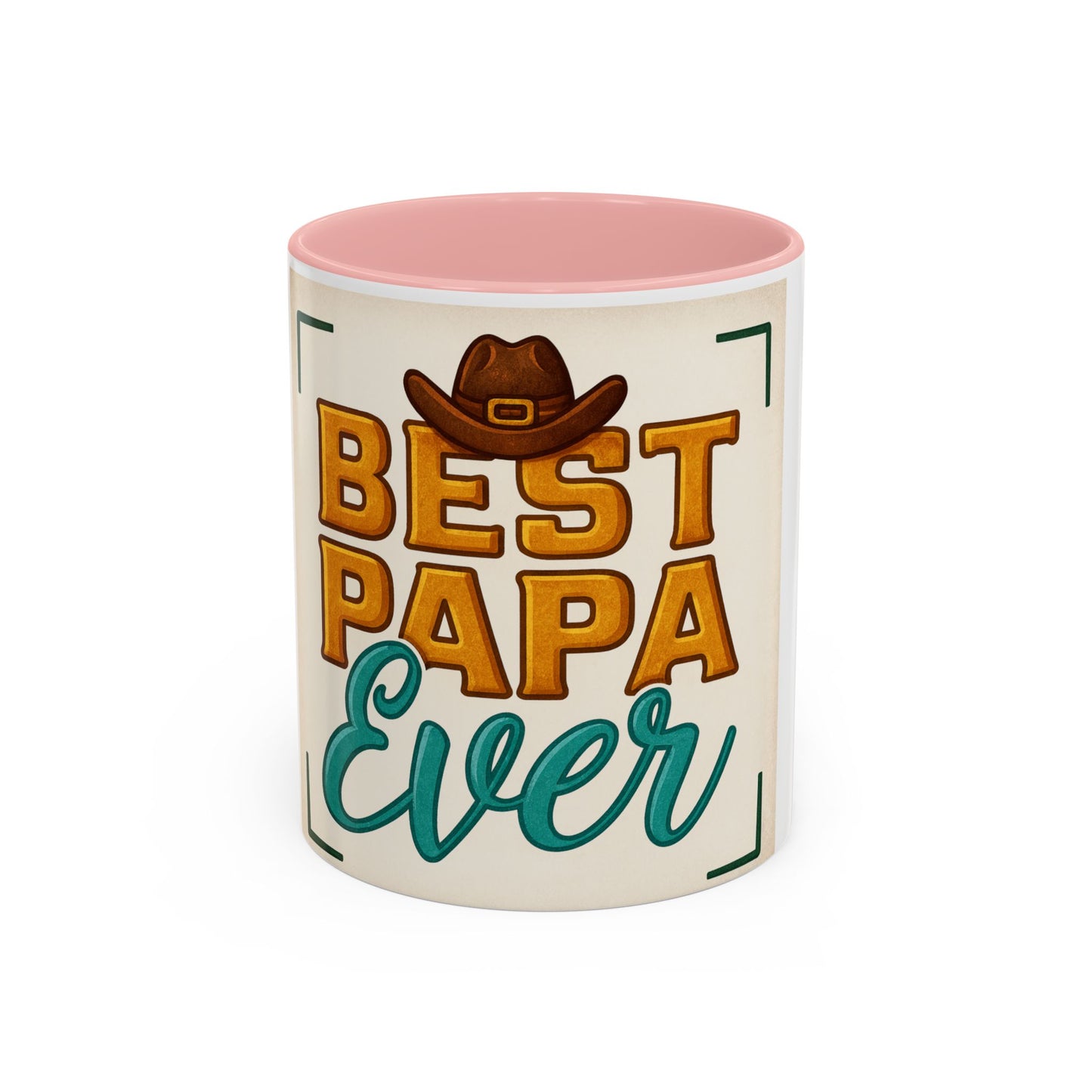 Best Papa Ever Accent Coffee Mug - Unique Gift for Father's Day, Dad's Birthday, Coffee Lovers, Rustic Decor, Personalized Gift
