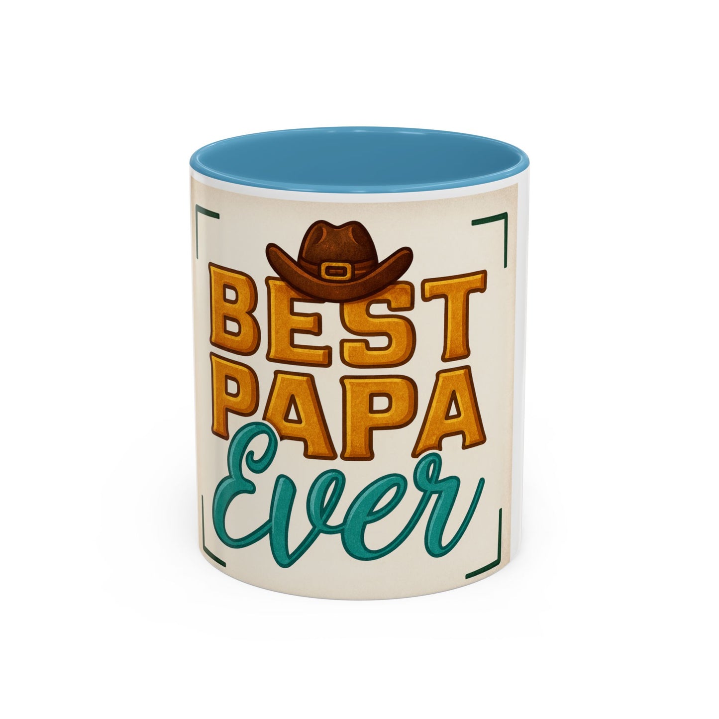 Best Papa Ever Accent Coffee Mug - Unique Gift for Father's Day, Dad's Birthday, Coffee Lovers, Rustic Decor, Personalized Gift