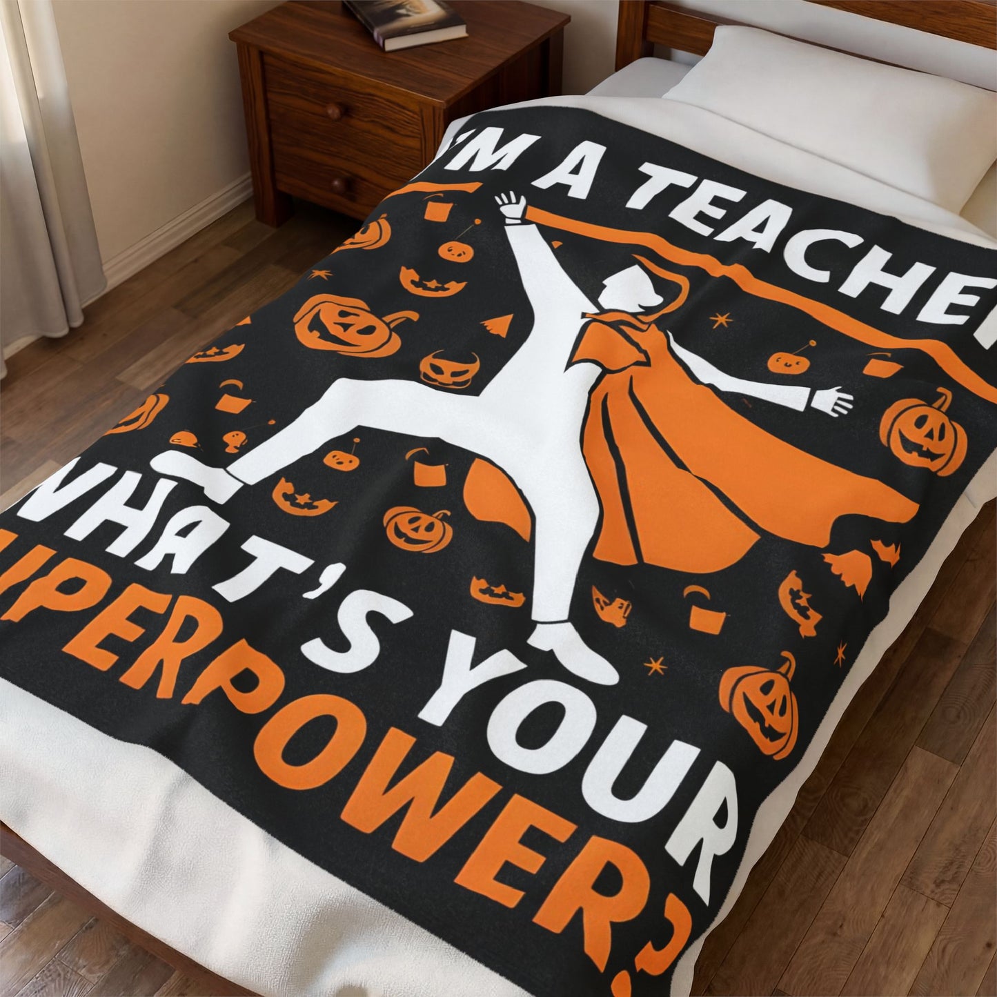 Velveteen I'm a Superhero Teacher Plush Blanket