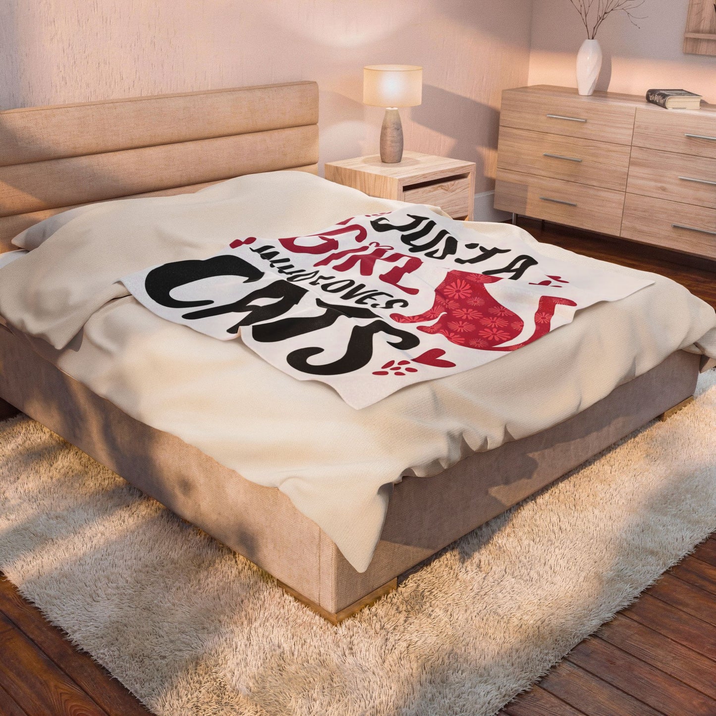 Cute Cat Lover Velveteen Plush Blanket