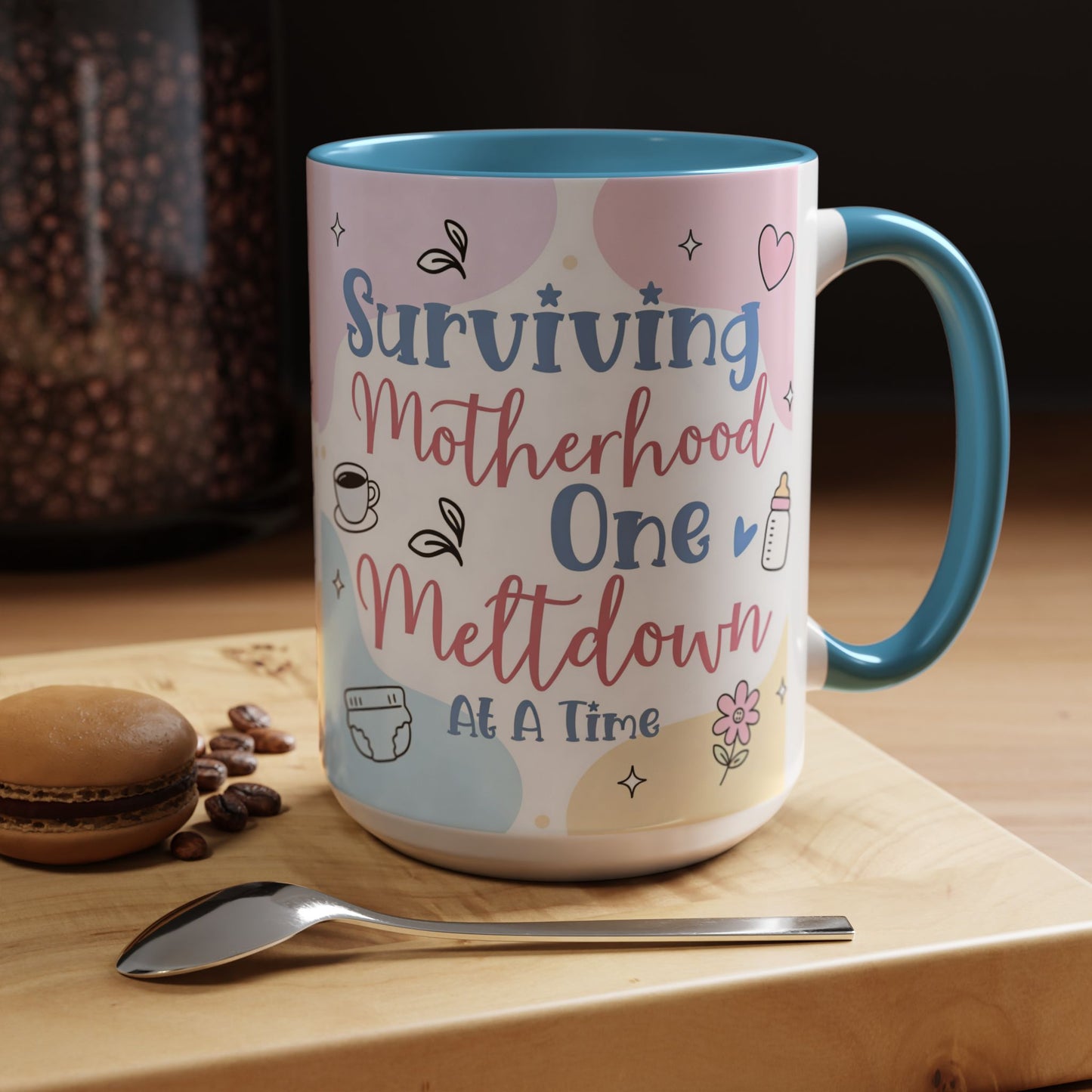 Surviving Motherhood One Meltdown at a Time Coffee Mug