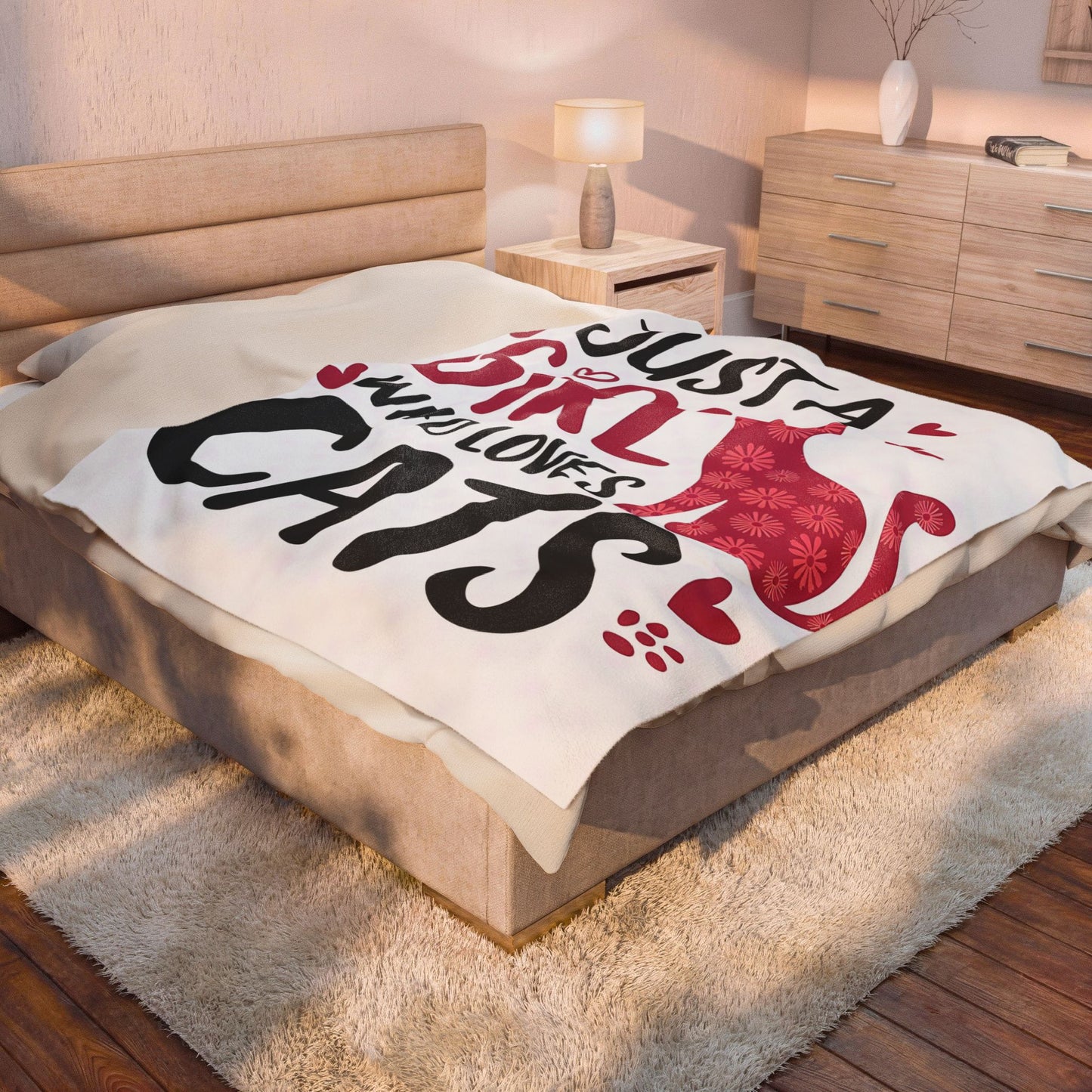 Cute Cat Lover Velveteen Plush Blanket