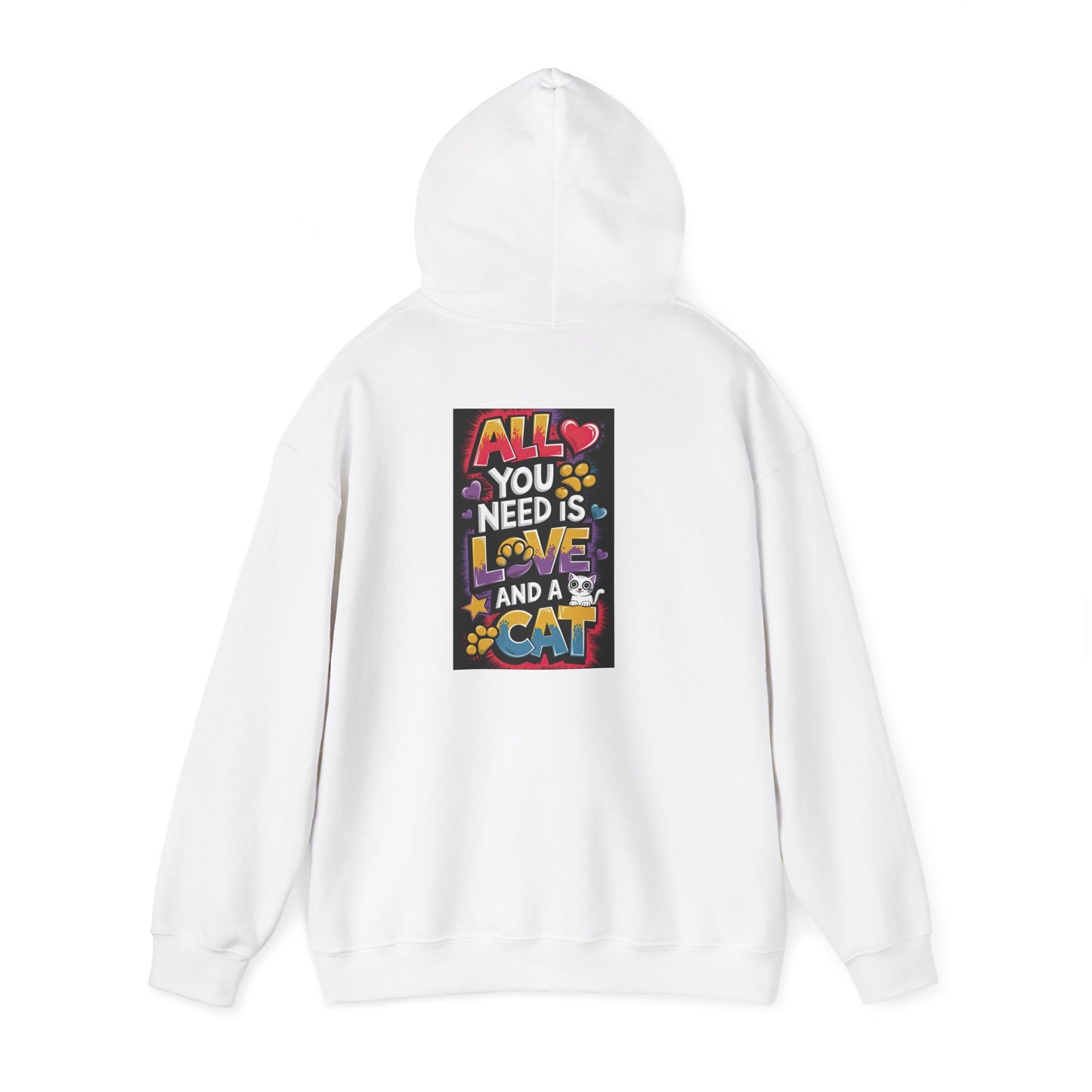 Cat Lover's Unisex Hooded Sweatshirt, Cozy Gift for Cat Owners, Cute Pet Hoodie, Perfect for Fall, Love and a Cat Design