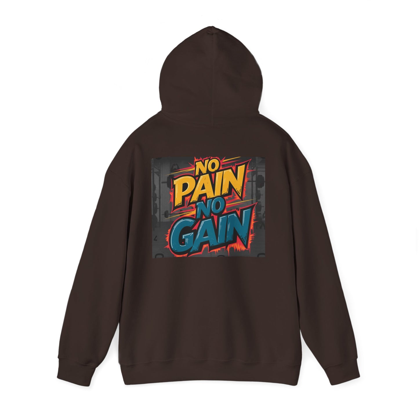 Pain No Gain Motivational Hoodie - Unisex Heavy Blend Sweatshirt, Gym Wear, Fitness Apparel, Casual Outfit, Gift for Athletes