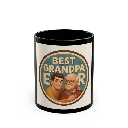 Best Grandpa Ever Black Mug