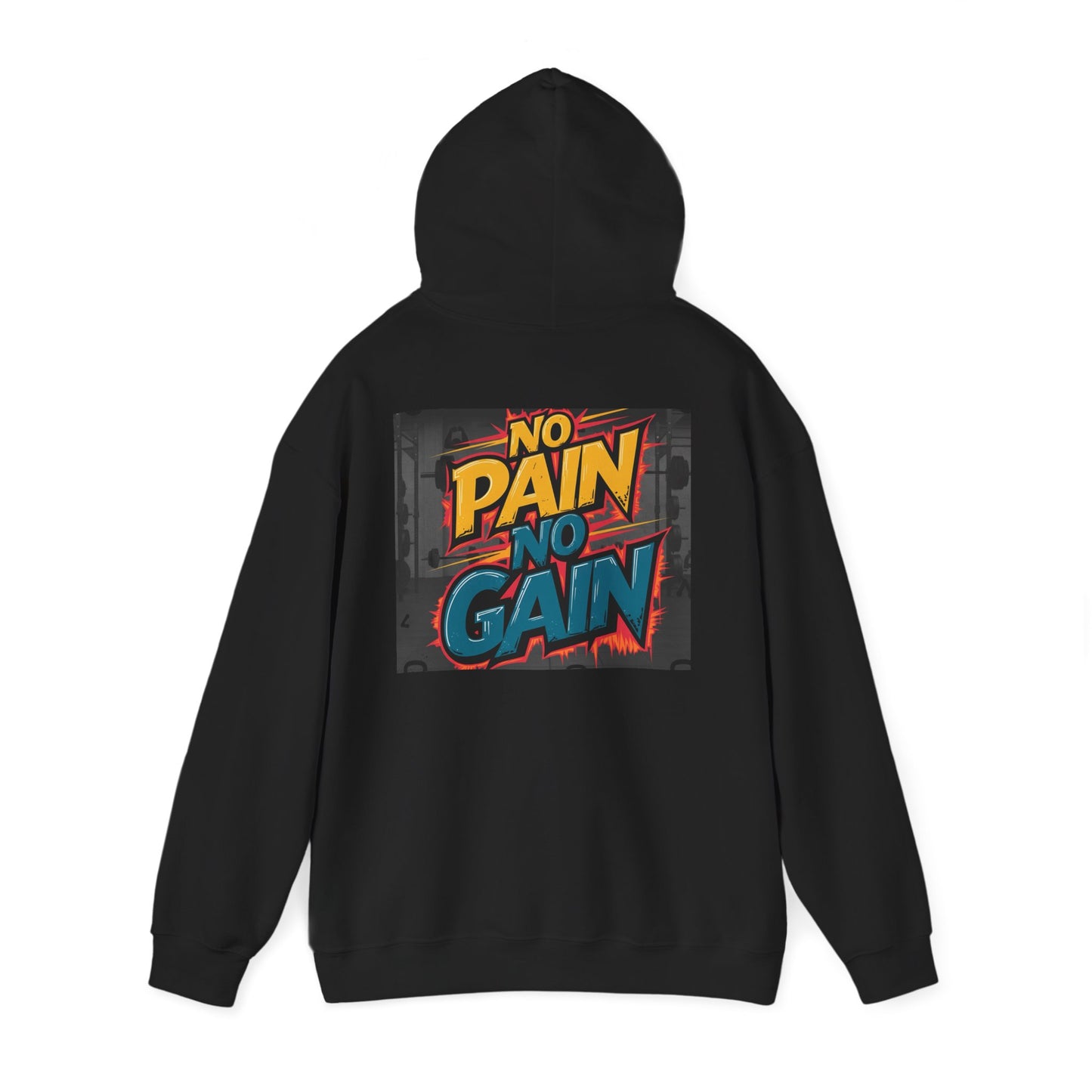 Pain No Gain Motivational Hoodie - Unisex Heavy Blend Sweatshirt, Gym Wear, Fitness Apparel, Casual Outfit, Gift for Athletes