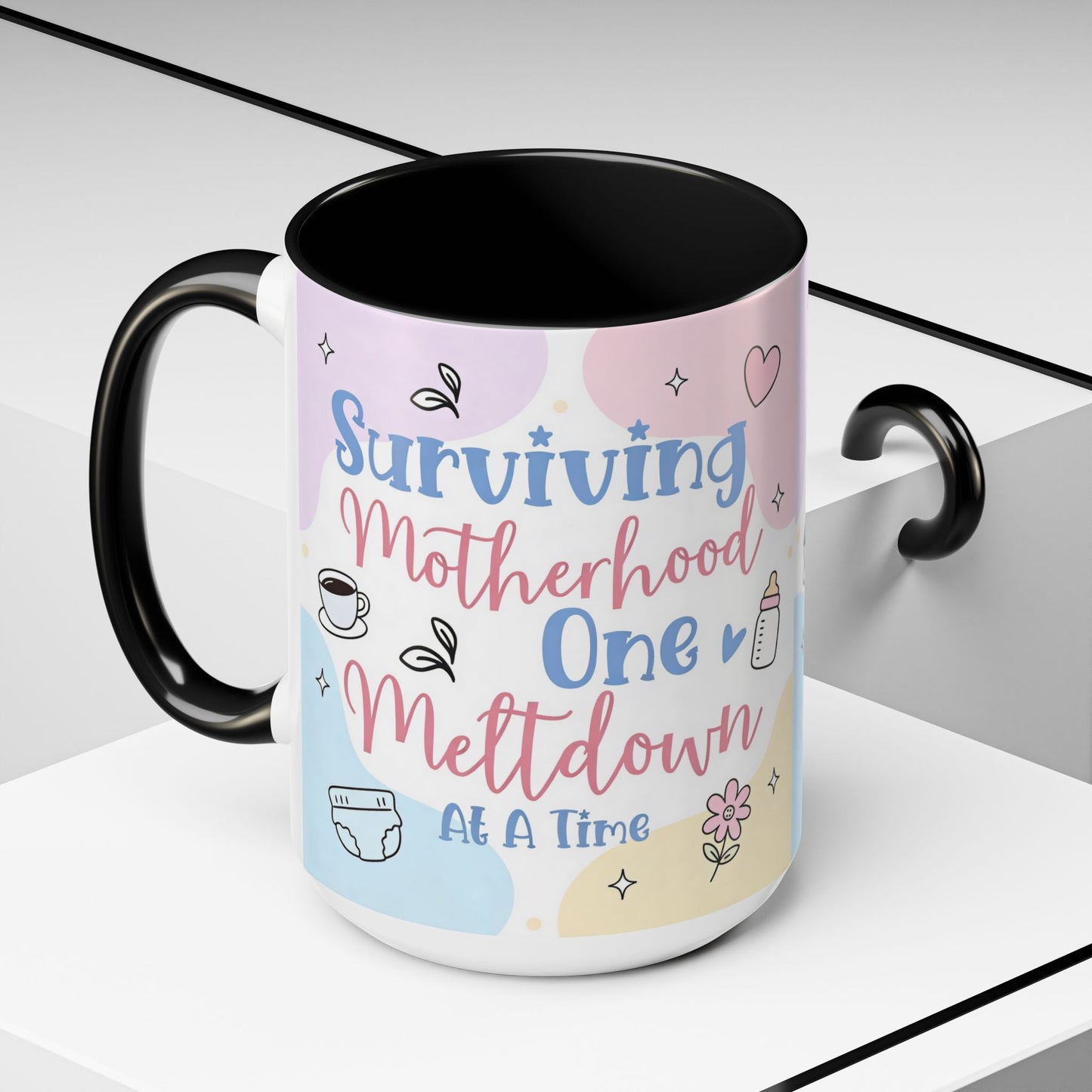 Surviving Motherhood One Meltdown at a Time Coffee Mug