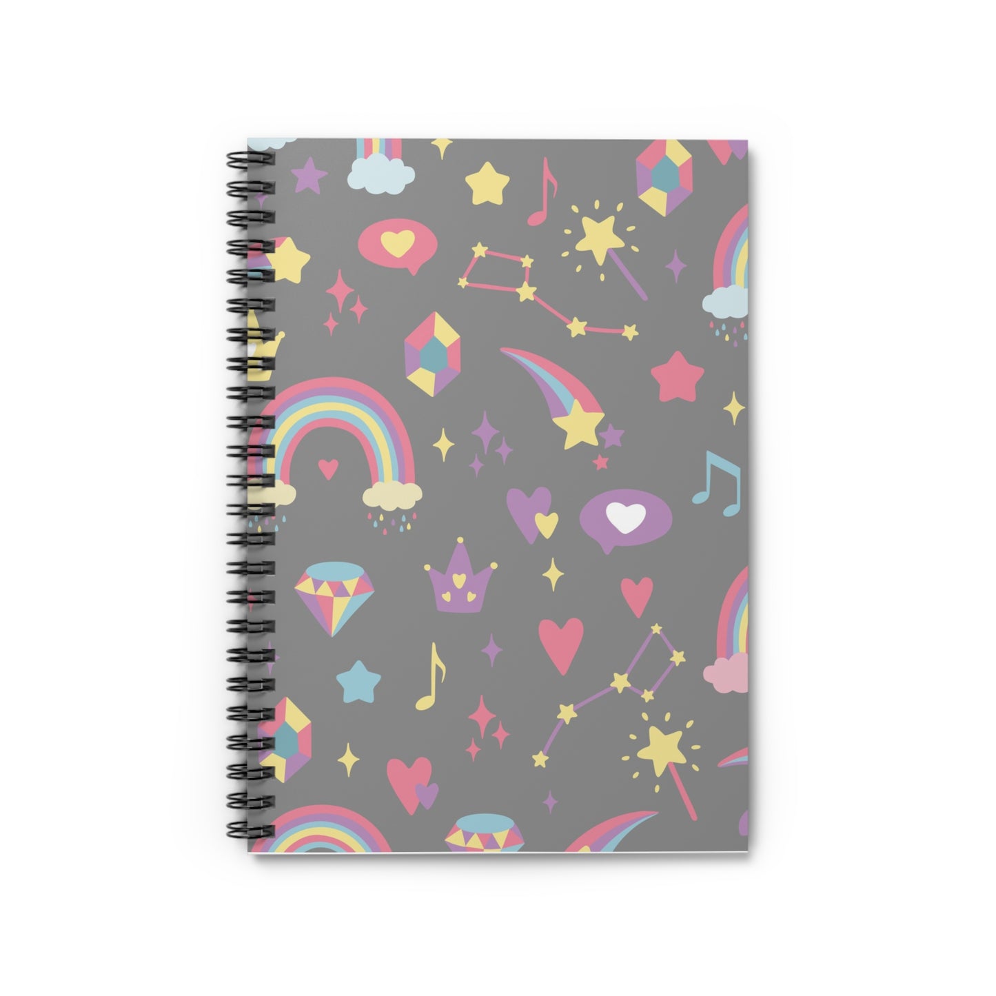 Whimsical Spiral Notebook - Dreamy Rainbows & Stars, Cute Journal, Aesthetic Stationery, Gift for Kids & Teens, Colorful Writing Pad