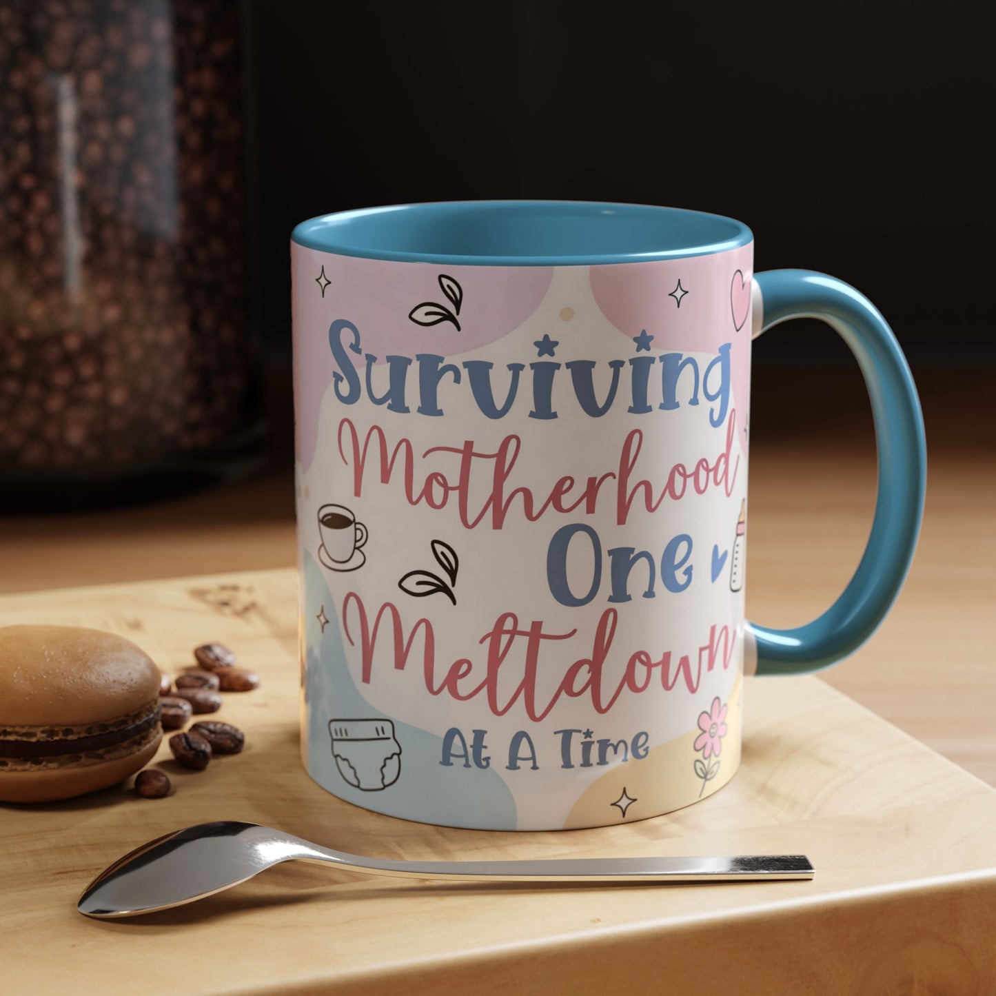 Surviving Motherhood One Meltdown at a Time Coffee Mug