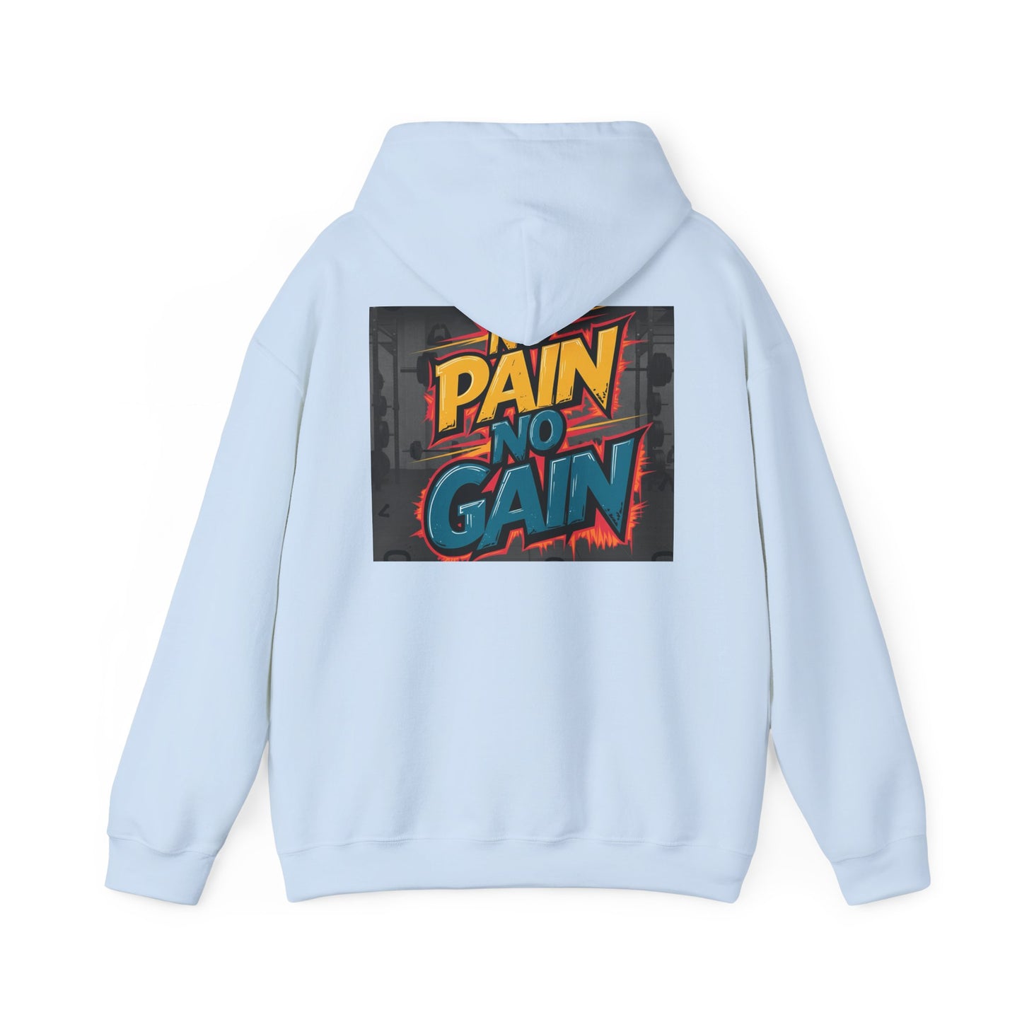 Pain No Gain Motivational Hoodie - Unisex Heavy Blend Sweatshirt, Gym Wear, Fitness Apparel, Casual Outfit, Gift for Athletes