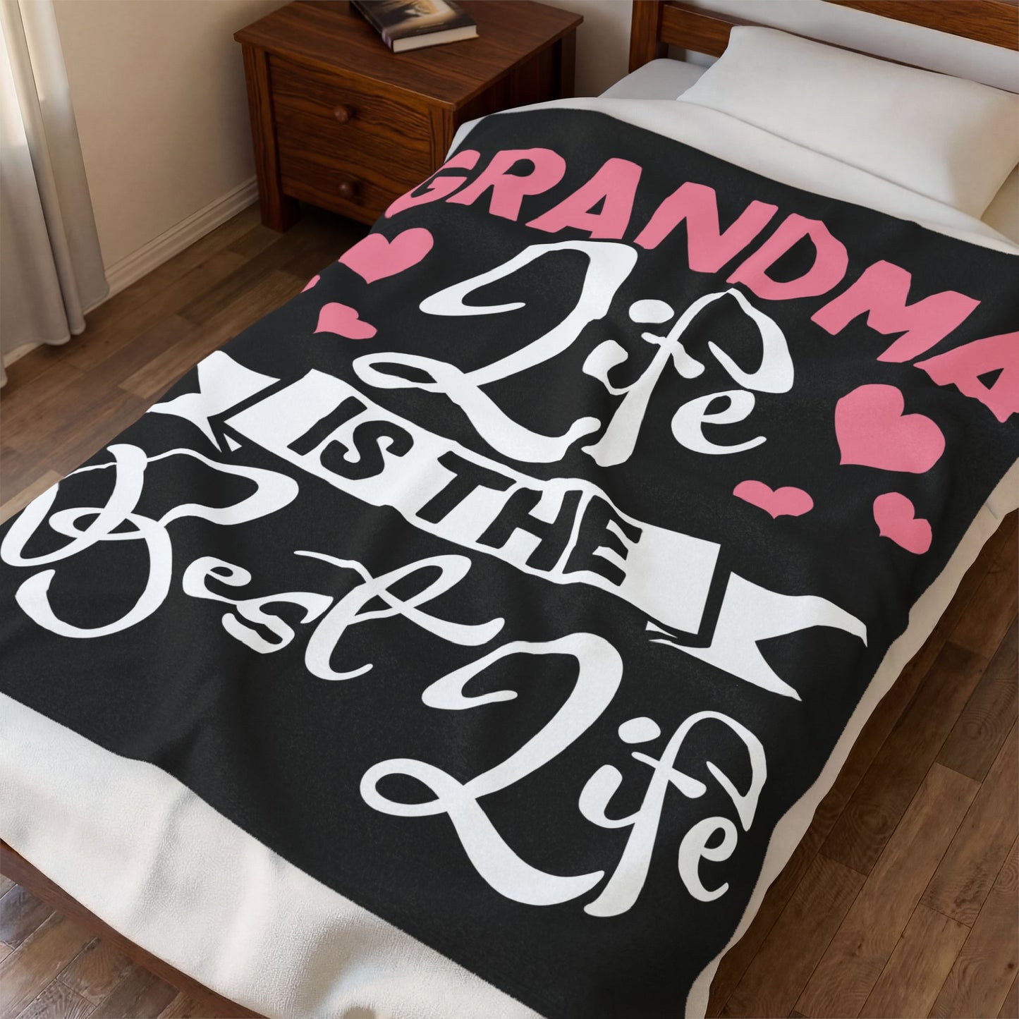 Velveteen Grandma Life is The Best Life Plush Blanket