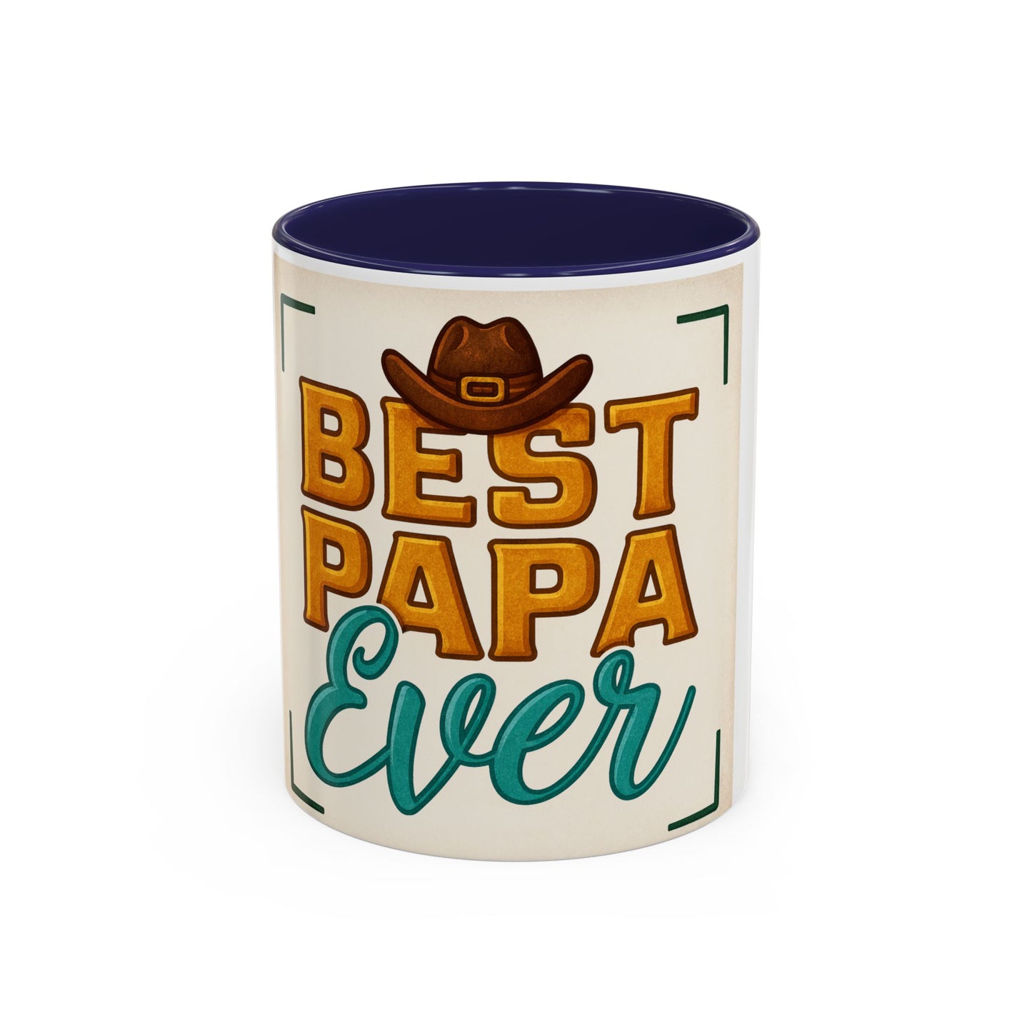 Best Papa Ever Accent Coffee Mug - Unique Gift for Father's Day, Dad's Birthday, Coffee Lovers, Rustic Decor, Personalized Gift