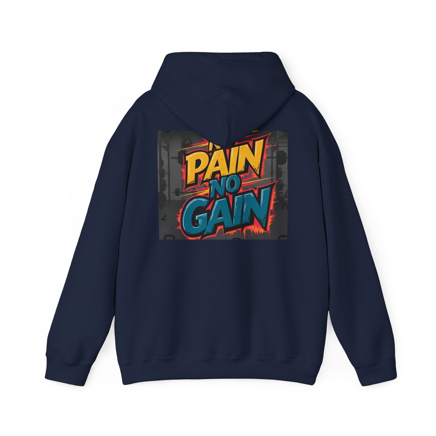 Pain No Gain Motivational Hoodie - Unisex Heavy Blend Sweatshirt, Gym Wear, Fitness Apparel, Casual Outfit, Gift for Athletes