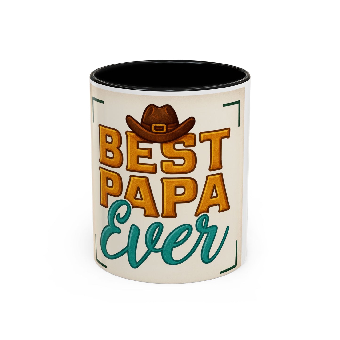 Best Papa Ever Accent Coffee Mug - Unique Gift for Father's Day, Dad's Birthday, Coffee Lovers, Rustic Decor, Personalized Gift