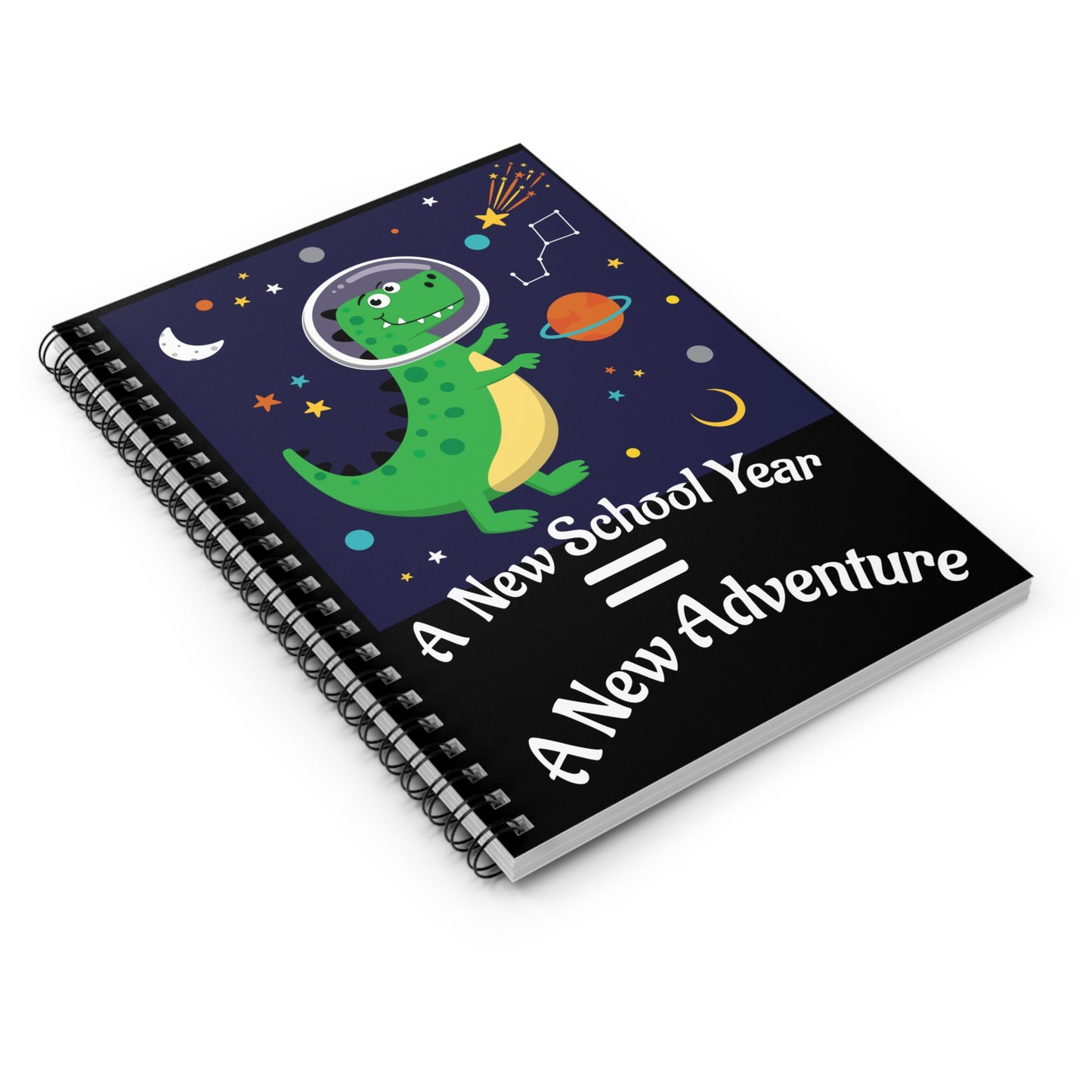 Cosmic Dino Spiral Notebook - Ruled Line, Vibrant Dinosaur Design, Great for Kids, Back to School, Journaling, Gift for Space Lovers