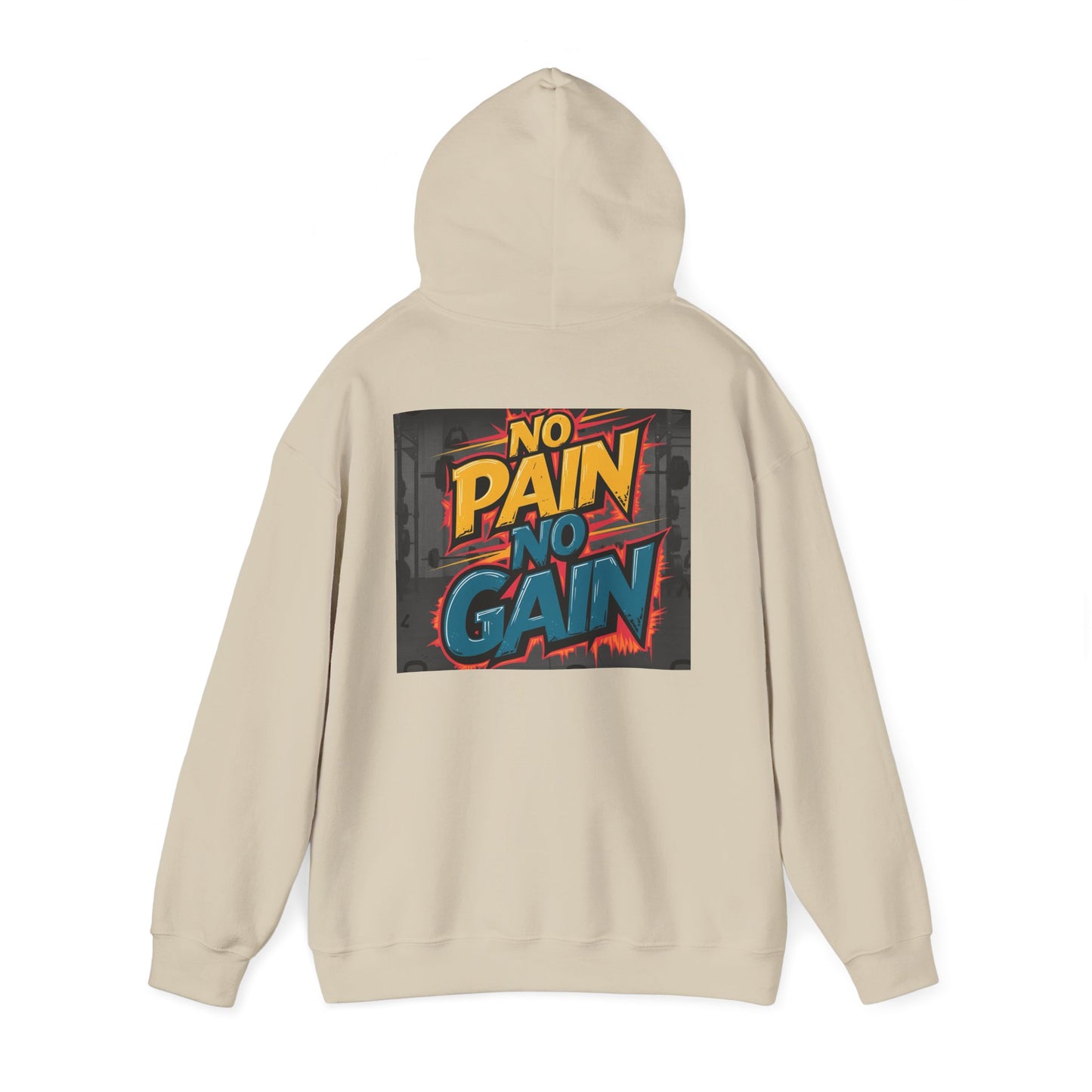 Pain No Gain Motivational Hoodie - Unisex Heavy Blend Sweatshirt, Gym Wear, Fitness Apparel, Casual Outfit, Gift for Athletes