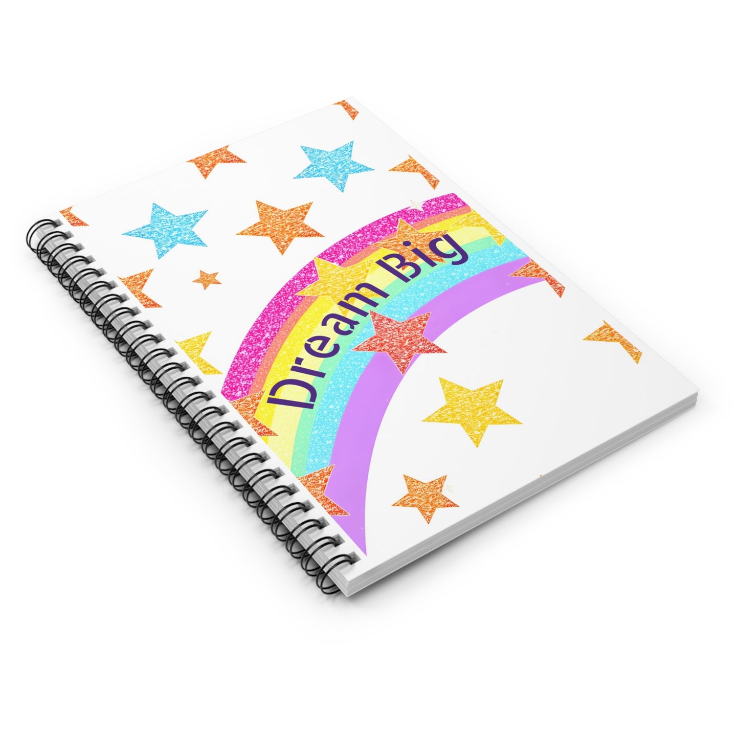 Dream Big Spiral Notebook - Colorful Star Theme, Motivational Journal for Kids, School Supplies, Gift for Students, Rainbow Notebook
