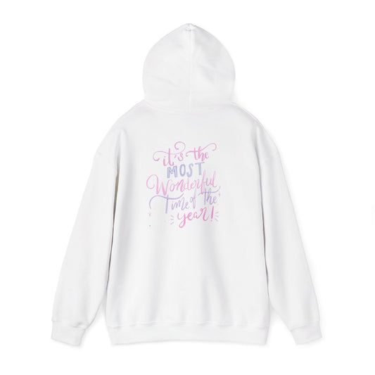 Hoodie — "It's the Most Wonderful Time of the Year" Pastel Holiday Hoodie