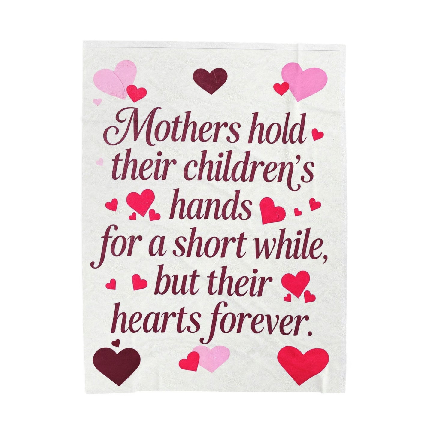 Mothers Hold Their Children's Hands Velveteen Plush Blanket
