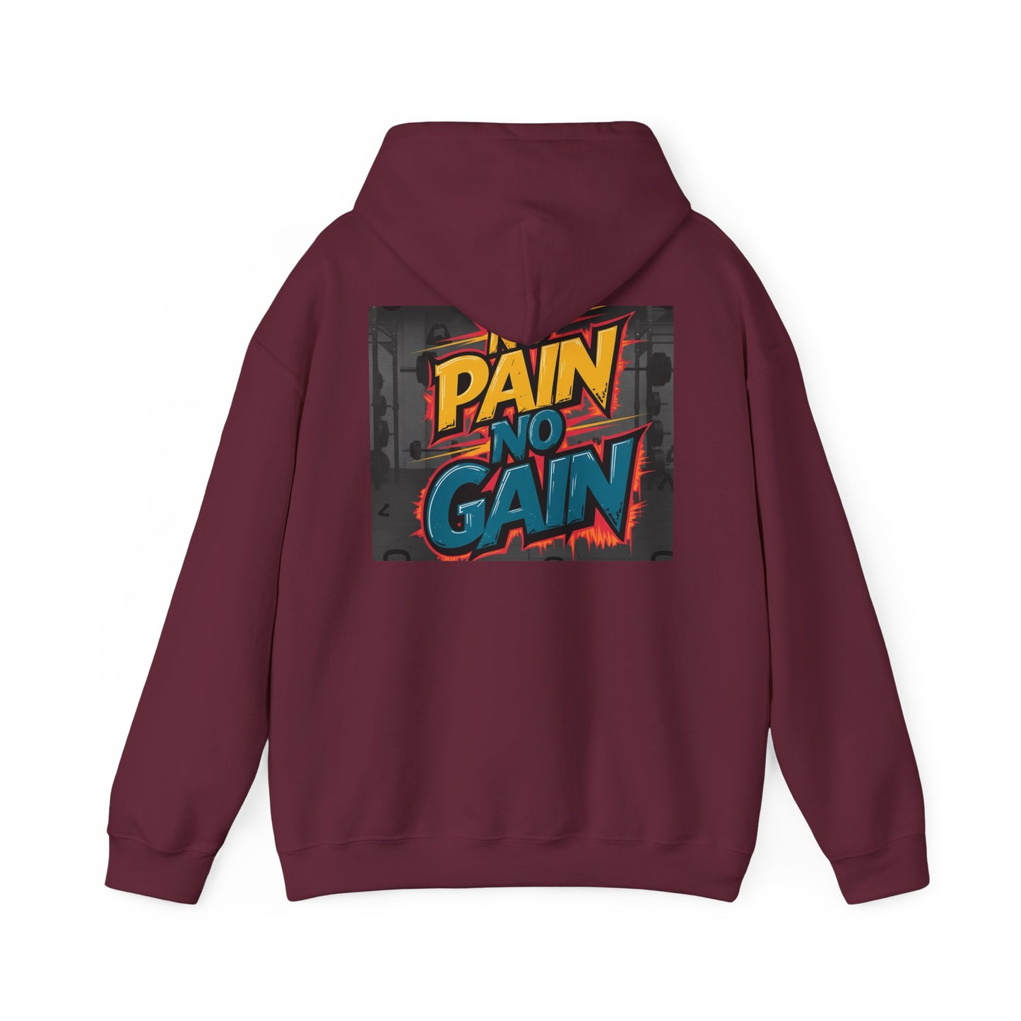 Pain No Gain Motivational Hoodie - Unisex Heavy Blend Sweatshirt, Gym Wear, Fitness Apparel, Casual Outfit, Gift for Athletes
