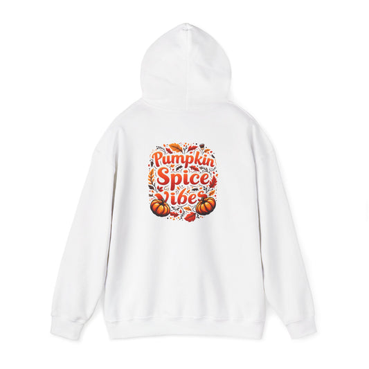 Pumpkin Spice Vibes Hoodie, Fall Fashion, Cozy Sweatshirt for Autumn, Graphic Hooded Sweatshirt, Halloween Gift, Pumpkin Lovers